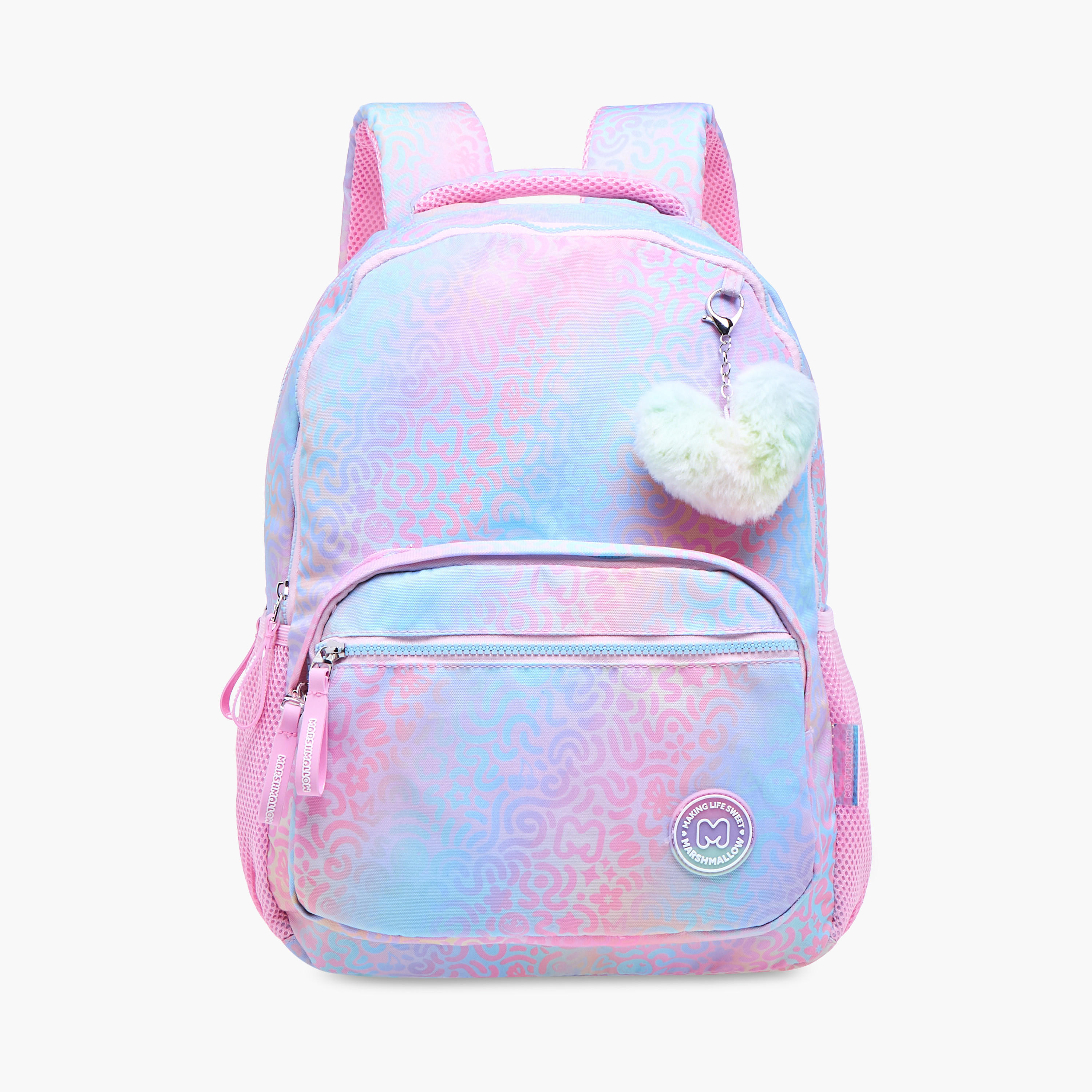 شنطة ظهر بحمالات قابلة للتعديل وسحاب إغلاق وطبعات آيريس من مارشيملو - 33x43x16 سم-school-bagsandbackpacks-backpacks-image-1