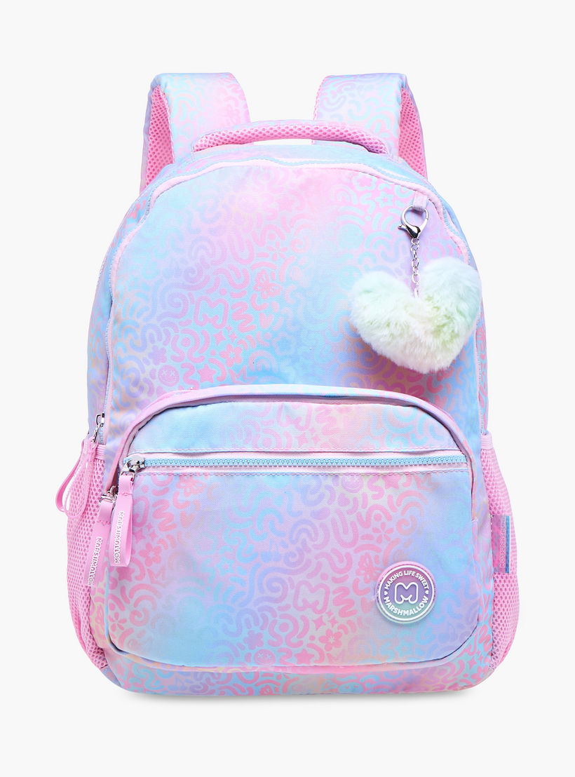 شنطة ظهر بحمالات قابلة للتعديل وسحاب إغلاق وطبعات آيريس من مارشيملو - 33x43x16 سم-school-bagsandbackpacks-backpacks-image-1