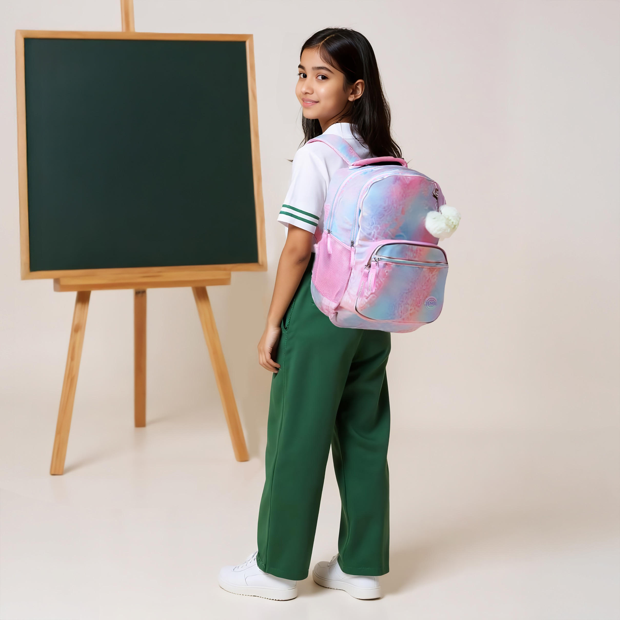 شنطة ظهر بحمالات قابلة للتعديل وسحاب إغلاق وطبعات آيريس من مارشيملو - 33x43x16 سم-school-bagsandbackpacks-backpacks-image-2