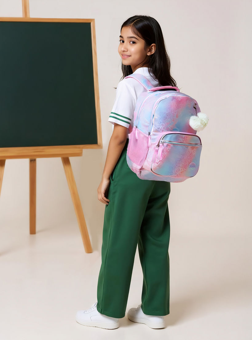 شنطة ظهر بحمالات قابلة للتعديل وسحاب إغلاق وطبعات آيريس من مارشيملو - 33x43x16 سم-school-bagsandbackpacks-backpacks-image-2