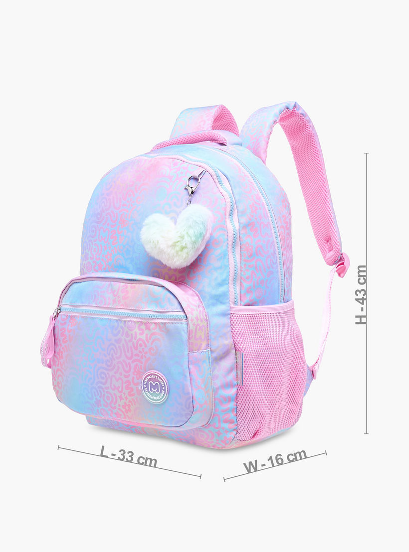 شنطة ظهر بحمالات قابلة للتعديل وسحاب إغلاق وطبعات آيريس من مارشيملو - 33x43x16 سم-school-bagsandbackpacks-backpacks-image-4