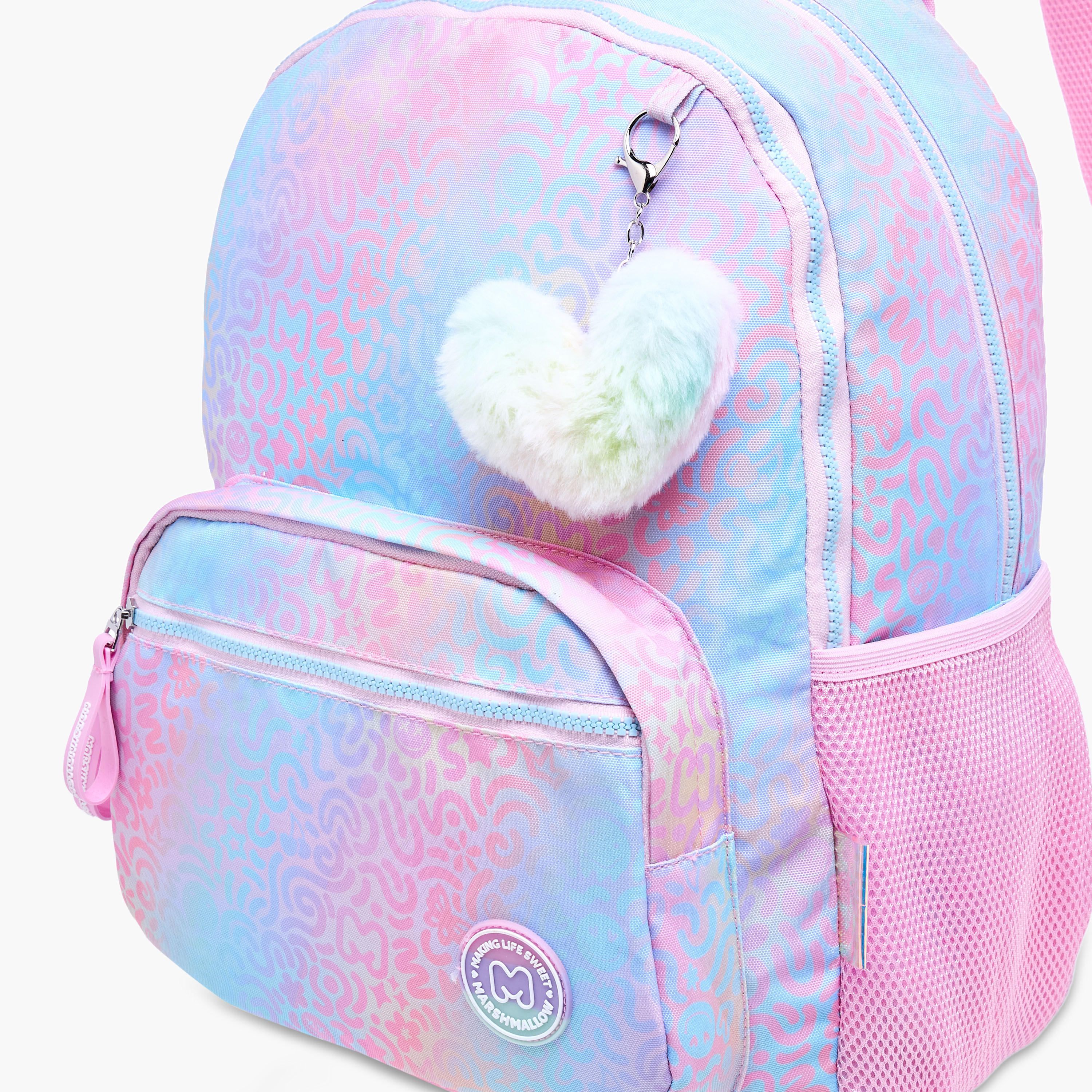 شنطة ظهر بحمالات قابلة للتعديل وسحاب إغلاق وطبعات آيريس من مارشيملو - 33x43x16 سم-school-bagsandbackpacks-backpacks-image-9