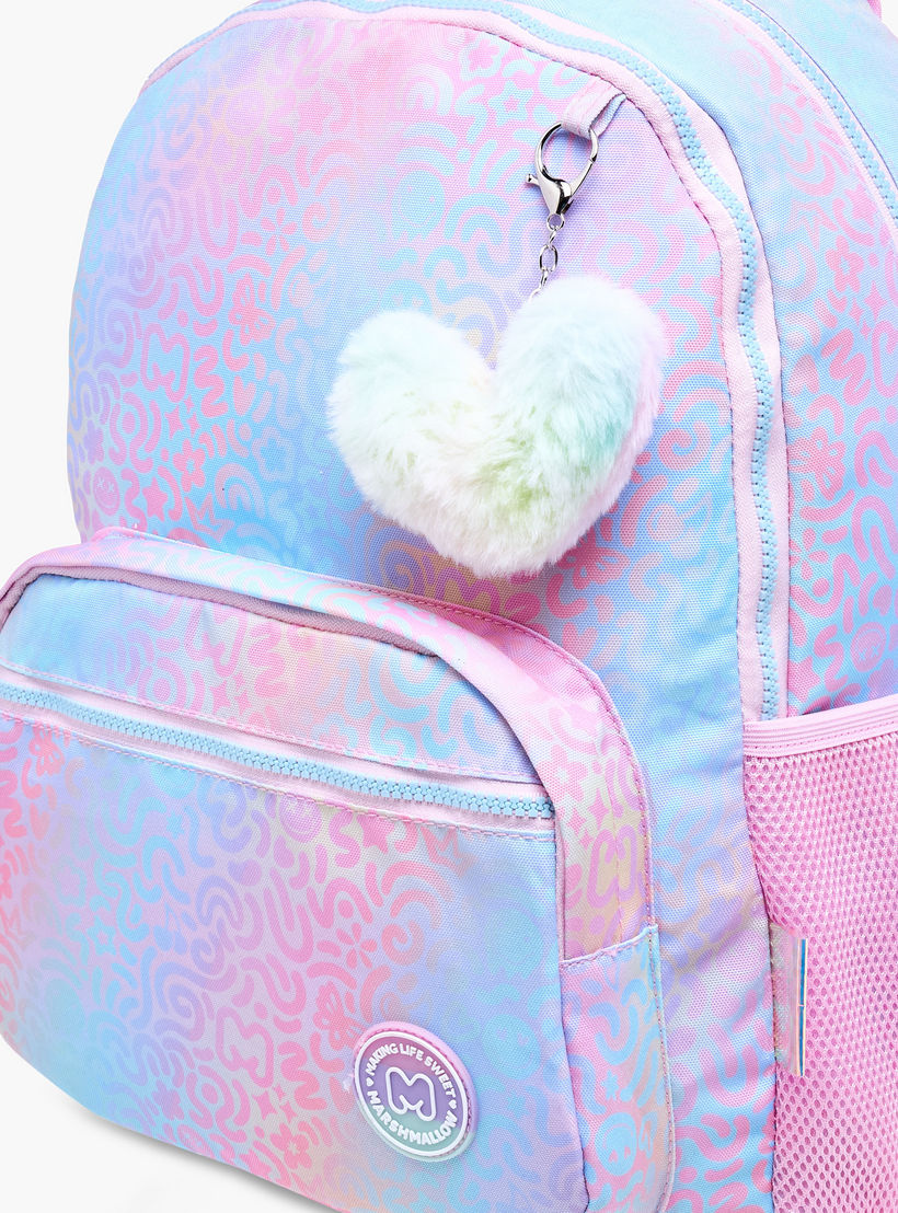 شنطة ظهر بحمالات قابلة للتعديل وسحاب إغلاق وطبعات آيريس من مارشيملو - 33x43x16 سم-school-bagsandbackpacks-backpacks-image-9