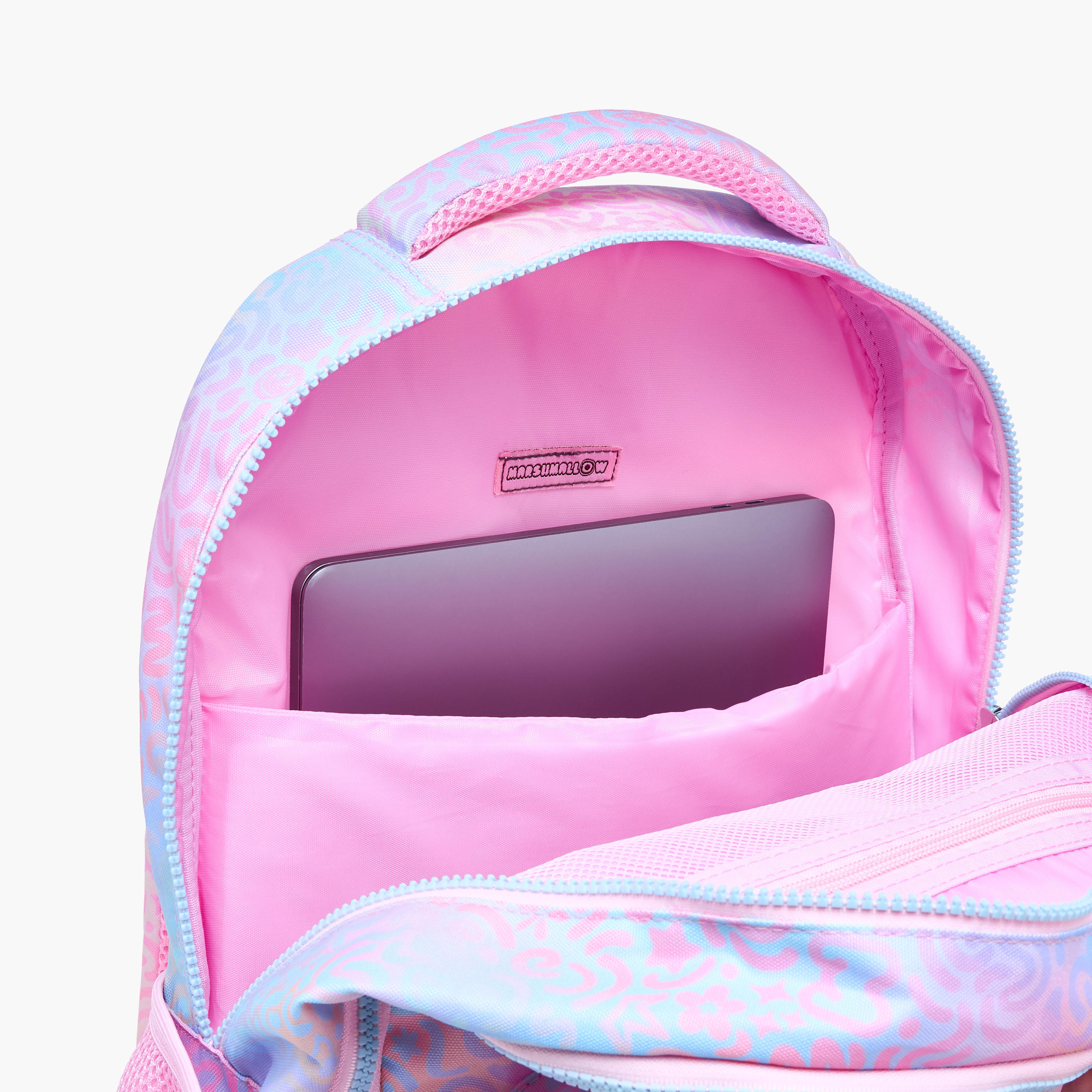 شنطة ظهر بحمالات قابلة للتعديل وسحاب إغلاق وطبعات آيريس من مارشيملو - 33x43x16 سم-school-bagsandbackpacks-backpacks-image-11