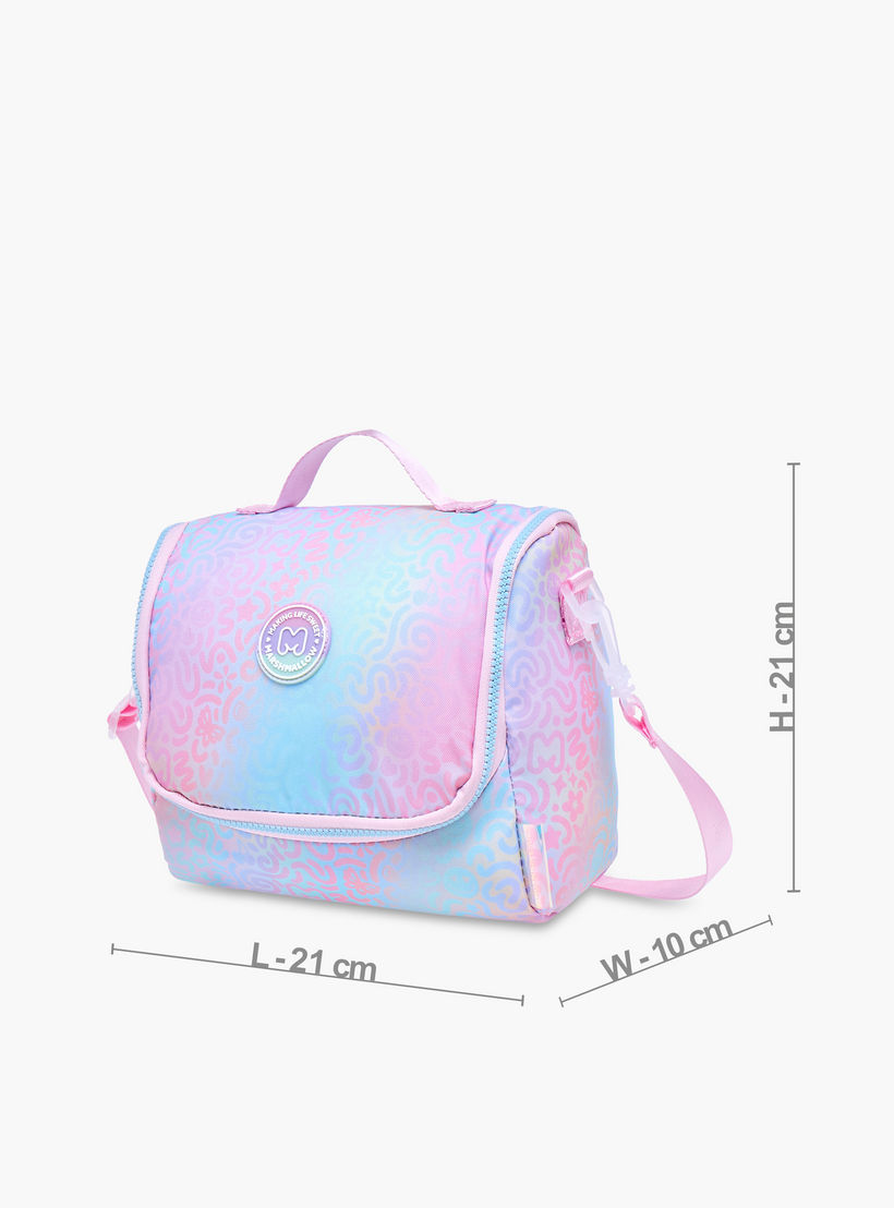 MARSHMALLOW Iris Slogan Applique Lunch Bag with Zip Closure-school-lunchessentials-lunchbags-image-2