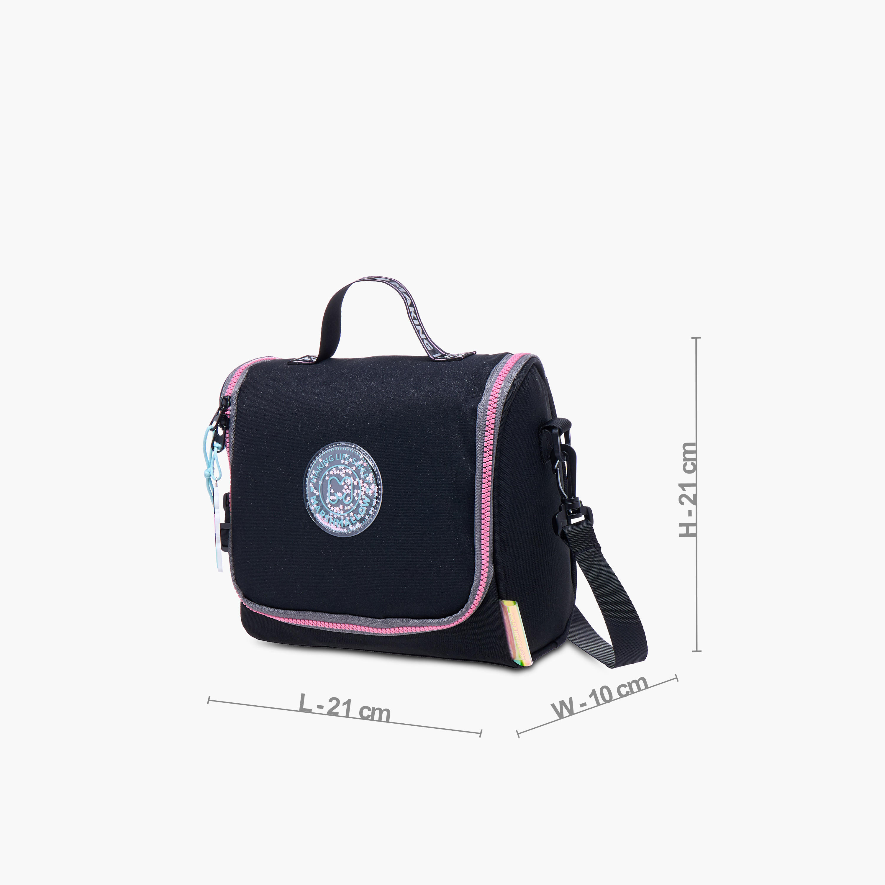 MARSHMALLOW Stellar Slogan Applique Lunch Bag with Zip Closure-school-lunchessentials-lunchbags-image-2