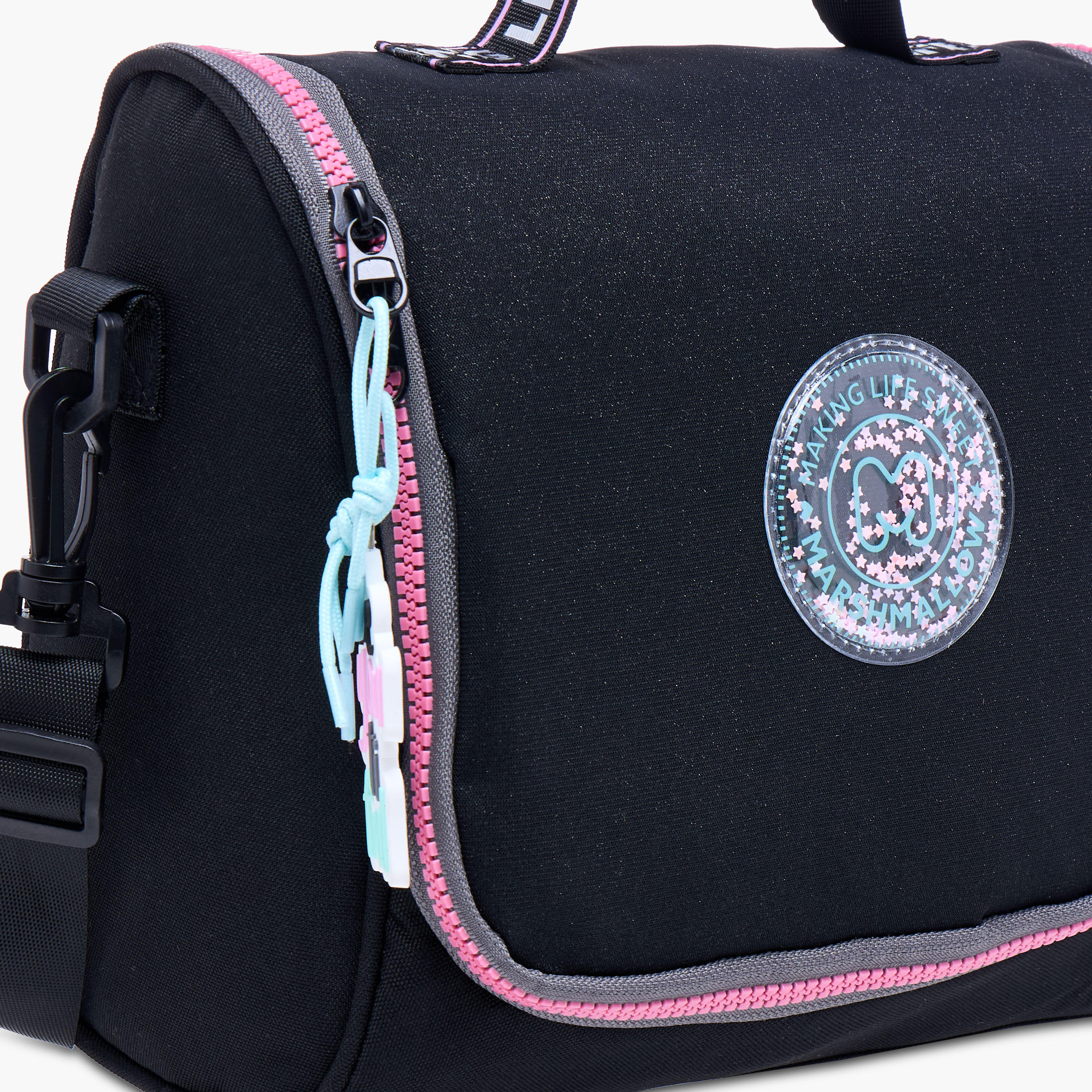 MARSHMALLOW Stellar Slogan Applique Lunch Bag with Zip Closure-school-lunchessentials-lunchbags-image-5