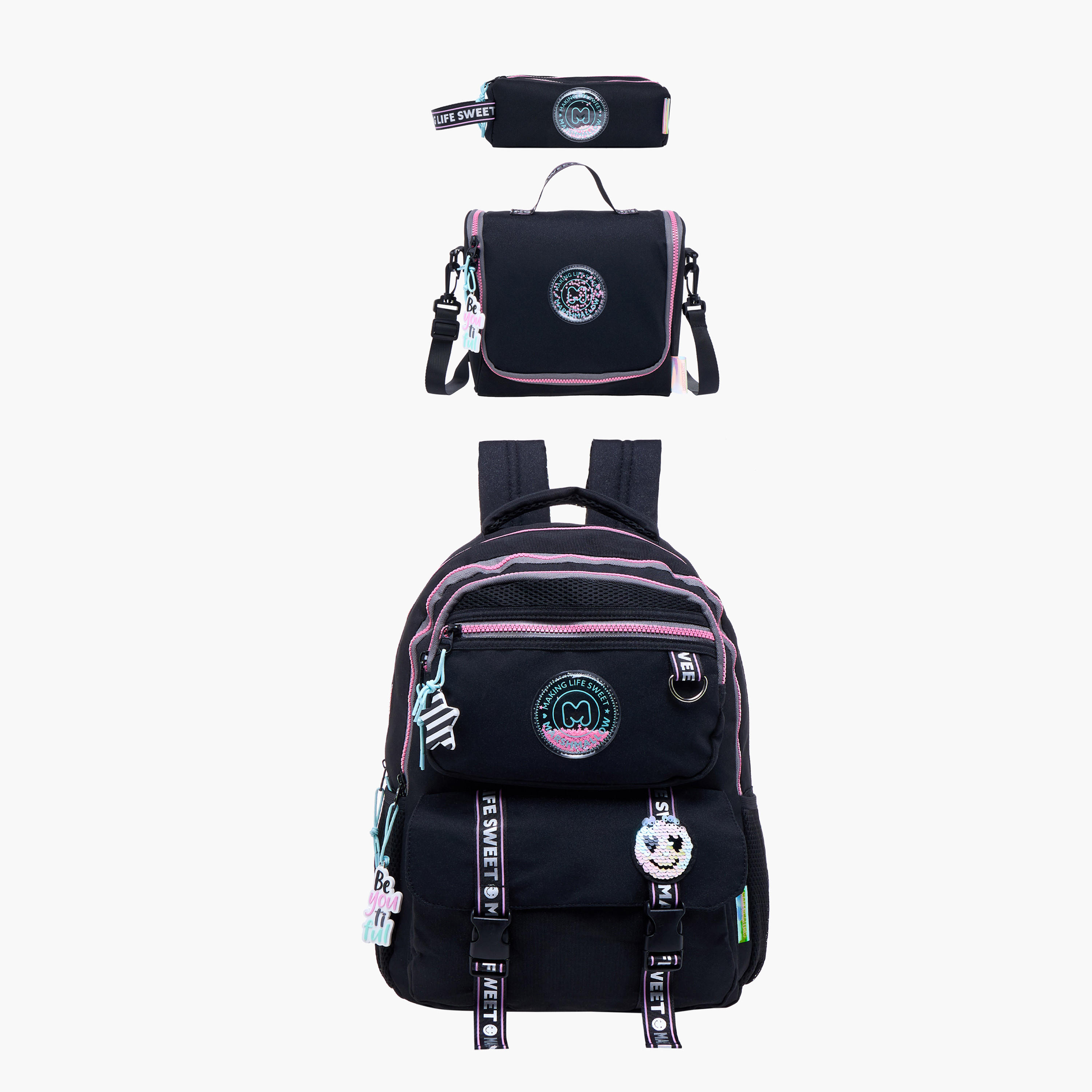 MARSHMALLOW Stellar Slogan Applique Lunch Bag with Zip Closure-school-lunchessentials-lunchbags-image-8