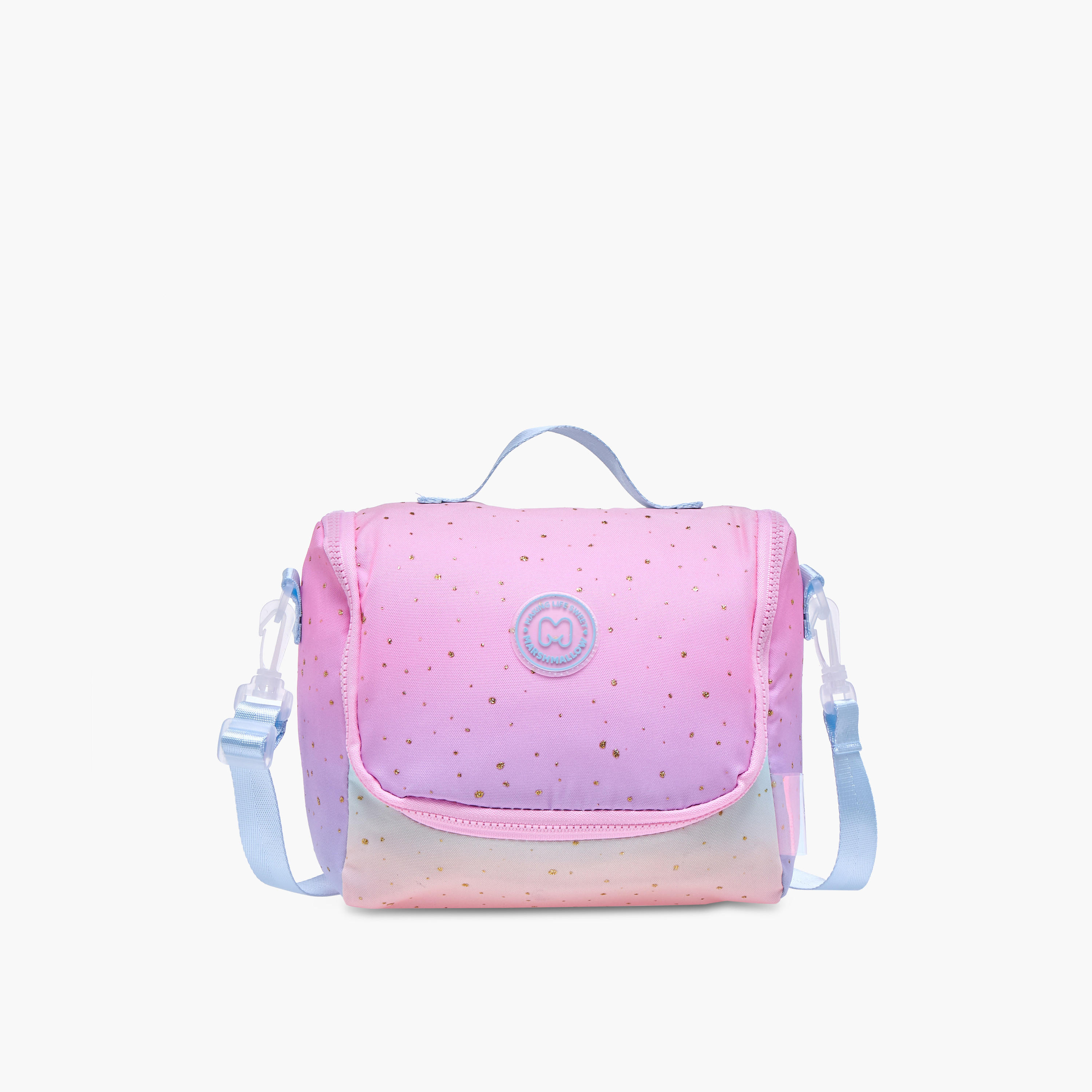 MARSHMALLOW Ombre Lunch Bag with Strap and Zip Closure-school-lunchessentials-lunchbags-image-1