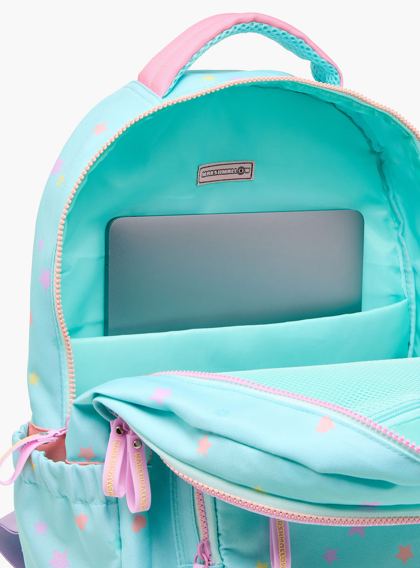 MARSHMALLOW All-Over Star Print Backpack with Adjustable Straps and Zip Closure - 33x43x16 cms-school-bagsandbackpacks-backpacks-image-13