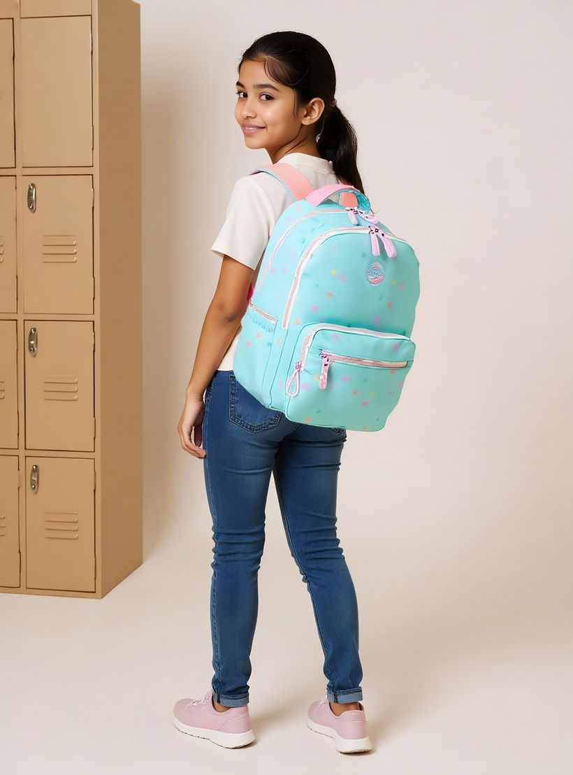 MARSHMALLOW All-Over Star Print Backpack with Adjustable Straps and Zip Closure - 33x43x16 cms-school-bagsandbackpacks-backpacks-image-2