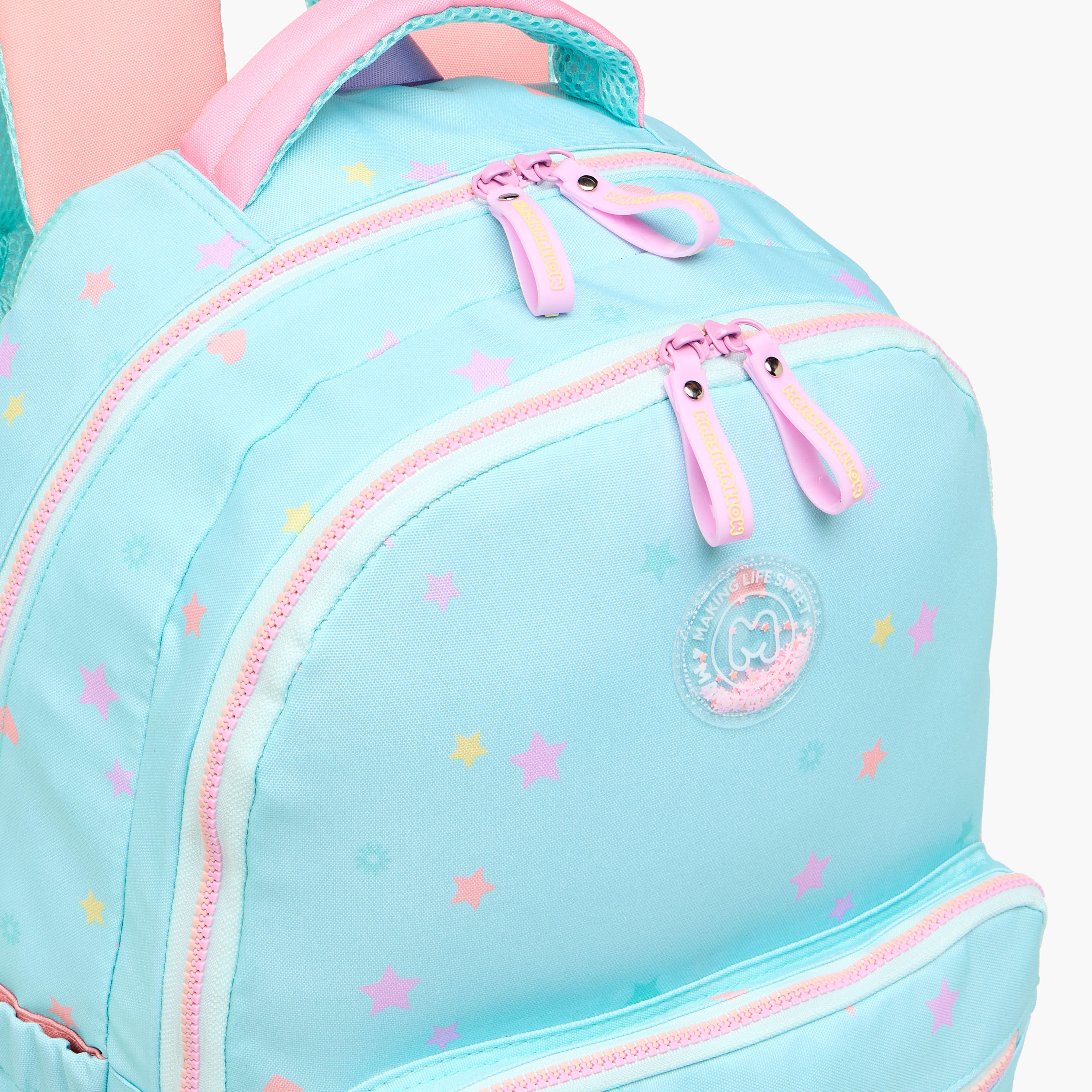 MARSHMALLOW All-Over Star Print Backpack with Adjustable Straps and Zip Closure - 33x43x16 cms-school-bagsandbackpacks-backpacks-image-9