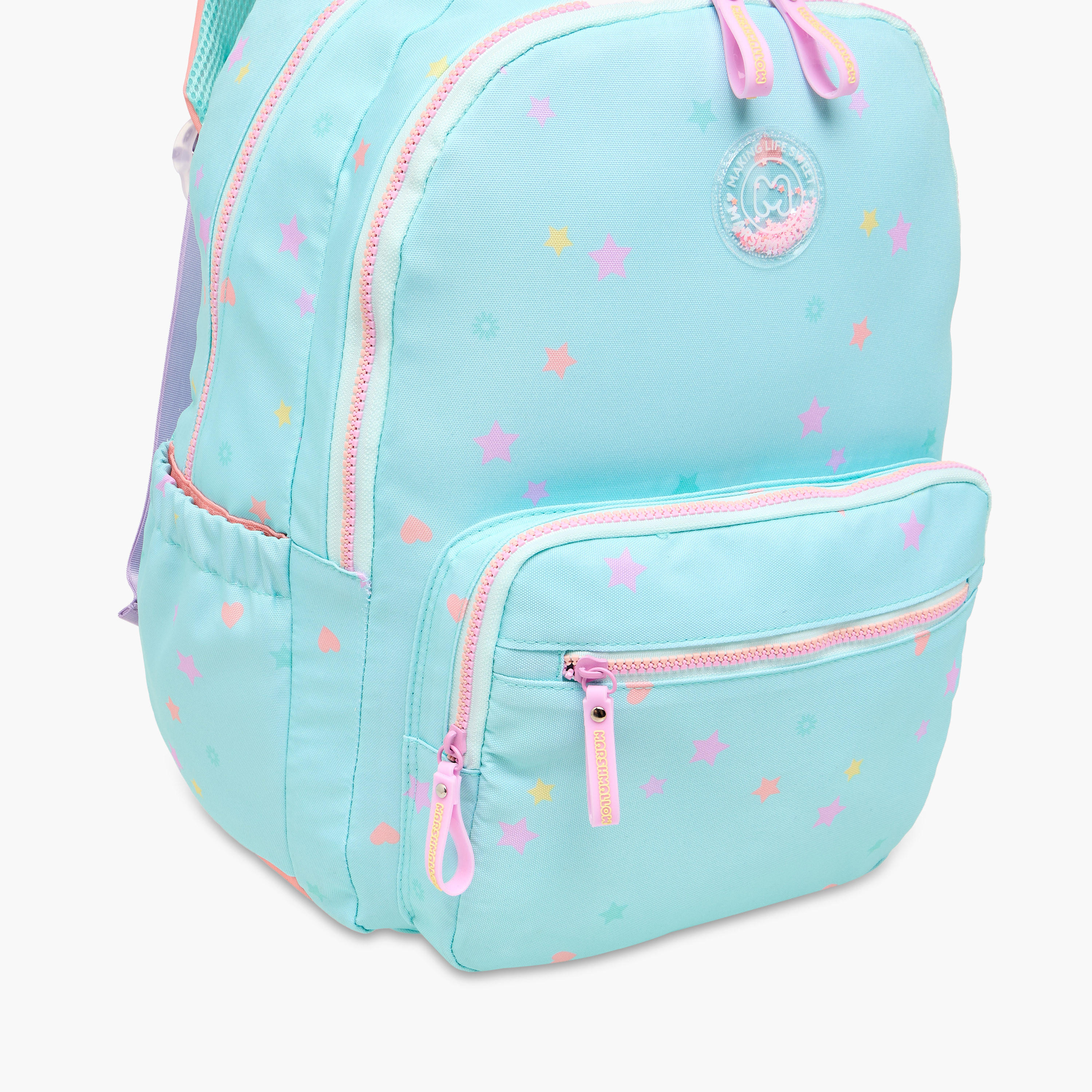 MARSHMALLOW All-Over Star Print Backpack with Adjustable Straps and Zip Closure - 33x43x16 cms-school-bagsandbackpacks-backpacks-image-10