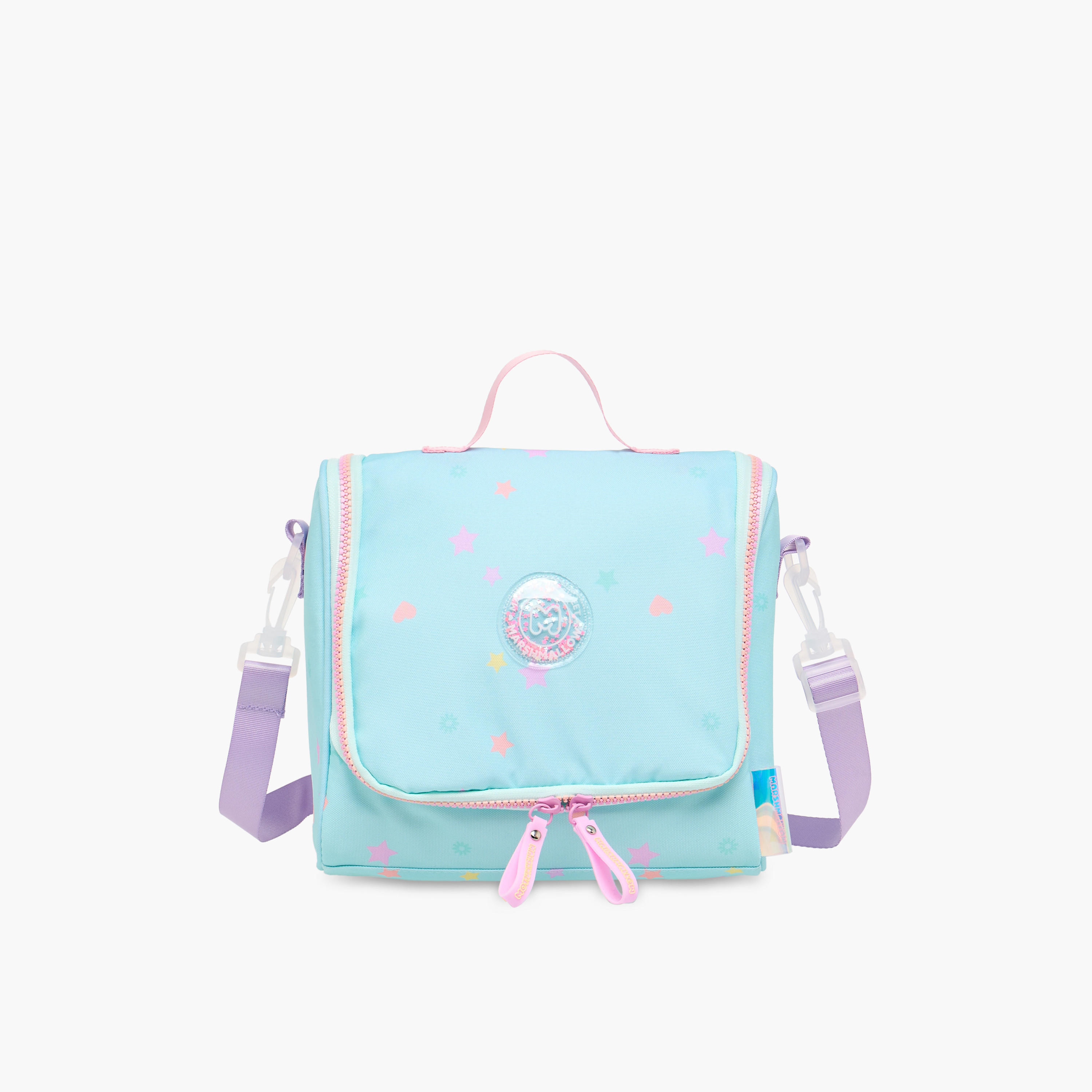 MARSHMALLOW Stardust Logo Applique Lunch Bag with Zip Closure-school-lunchessentials-lunchbags-image-1