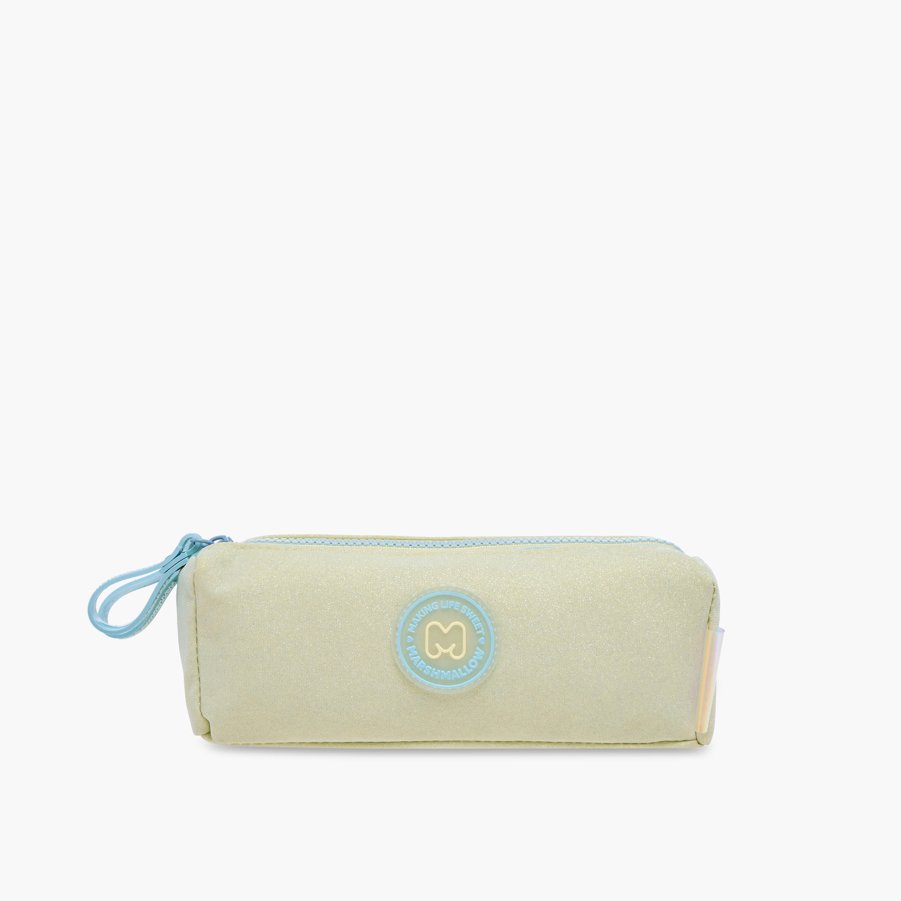 MARSHMALLOW Applique Detail Pencil Pouch with Zip Closure-school-stationery-pencilcases-image-1