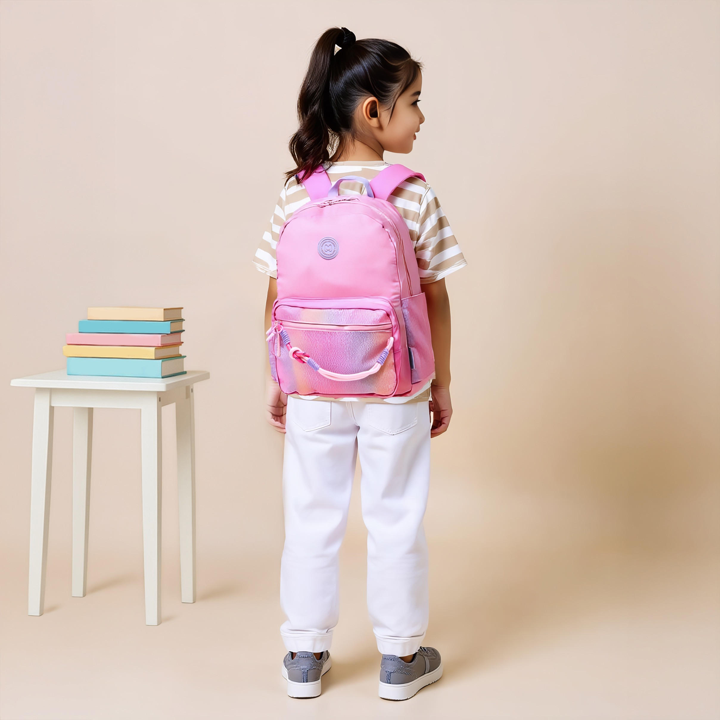 MARSHMALLOW Ombre Backpack with Adjustable Shoulder Straps and Zip Closure - 33x43x16 cm-school-bagsandbackpacks-backpacks-image-3