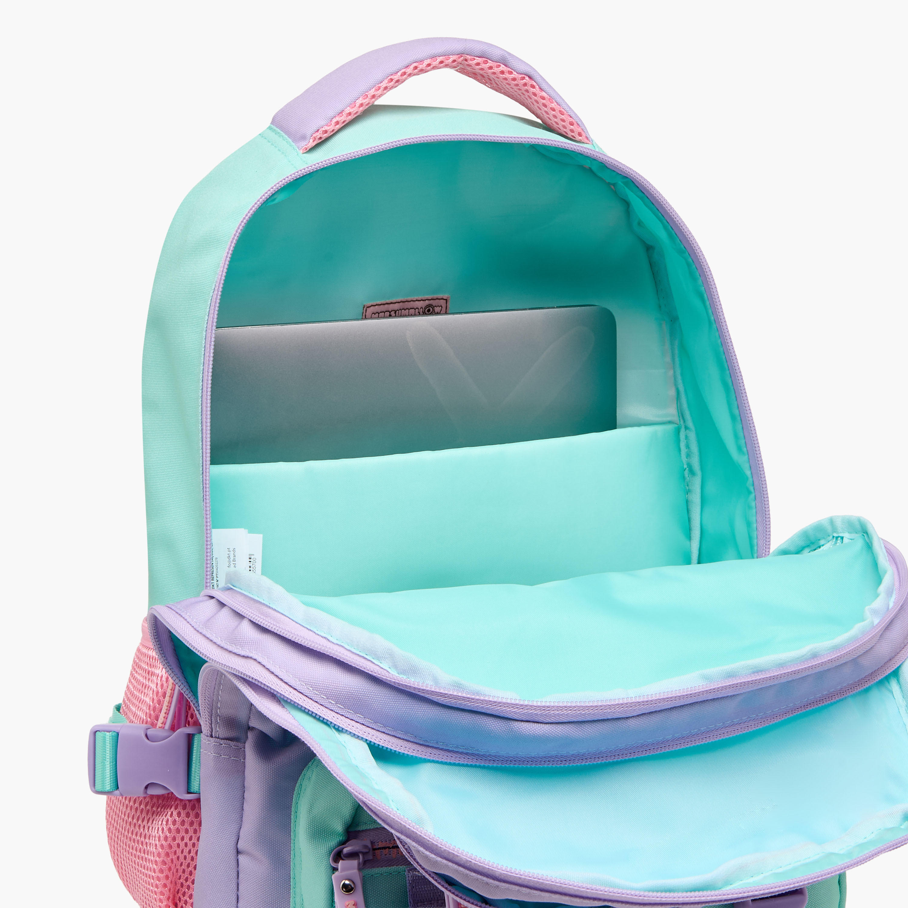 MARSHMALLOW Colourblock Backpack with Adjustable Shoulder Straps and Zip Closure - 33x43x16 cms-school-bagsandbackpacks-backpacks-image-7