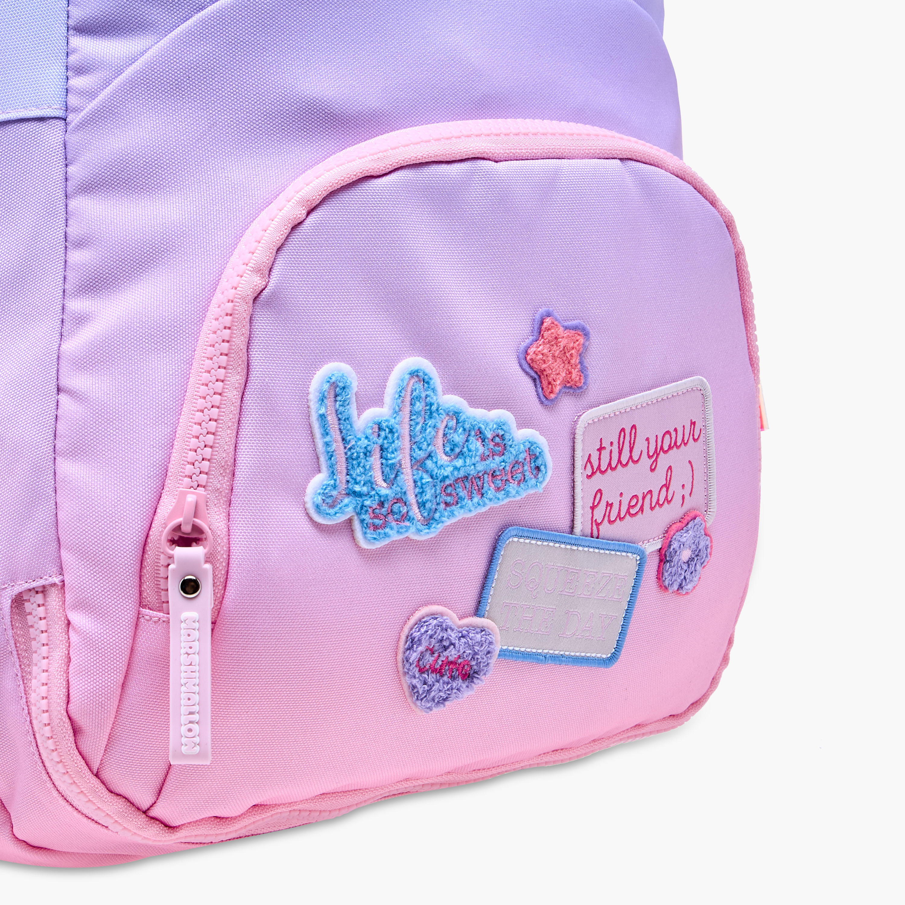MARSHMALLOW Applique Patch Detail Backpack with Adjustable Shoulder Straps - 33x43x16 cm-school-bagsandbackpacks-backpacks-image-10