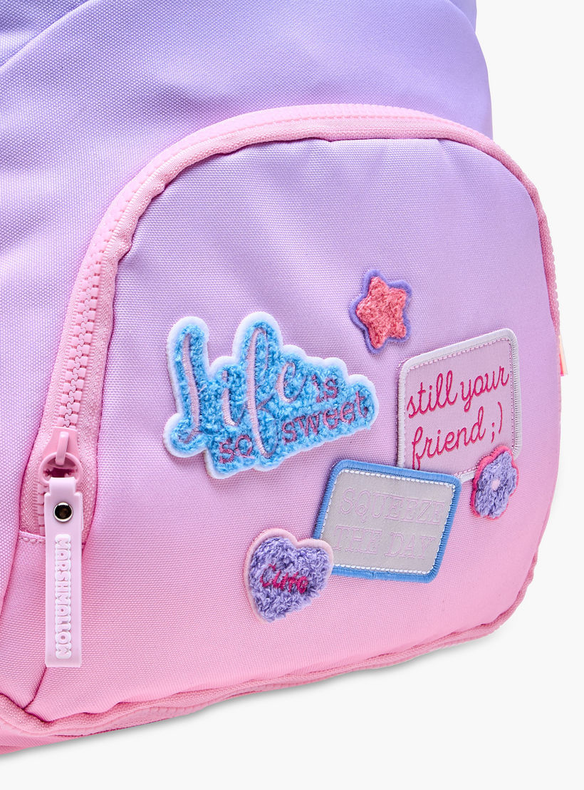 MARSHMALLOW Applique Patch Detail Backpack with Adjustable Shoulder Straps - 33x43x16 cm-school-bagsandbackpacks-backpacks-image-10