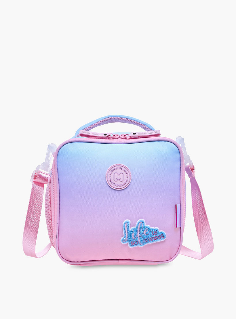 MARSHMALLOW Applique Detail Lunch Bag with Zip Closure-school-lunchessentials-lunchbags-image-1