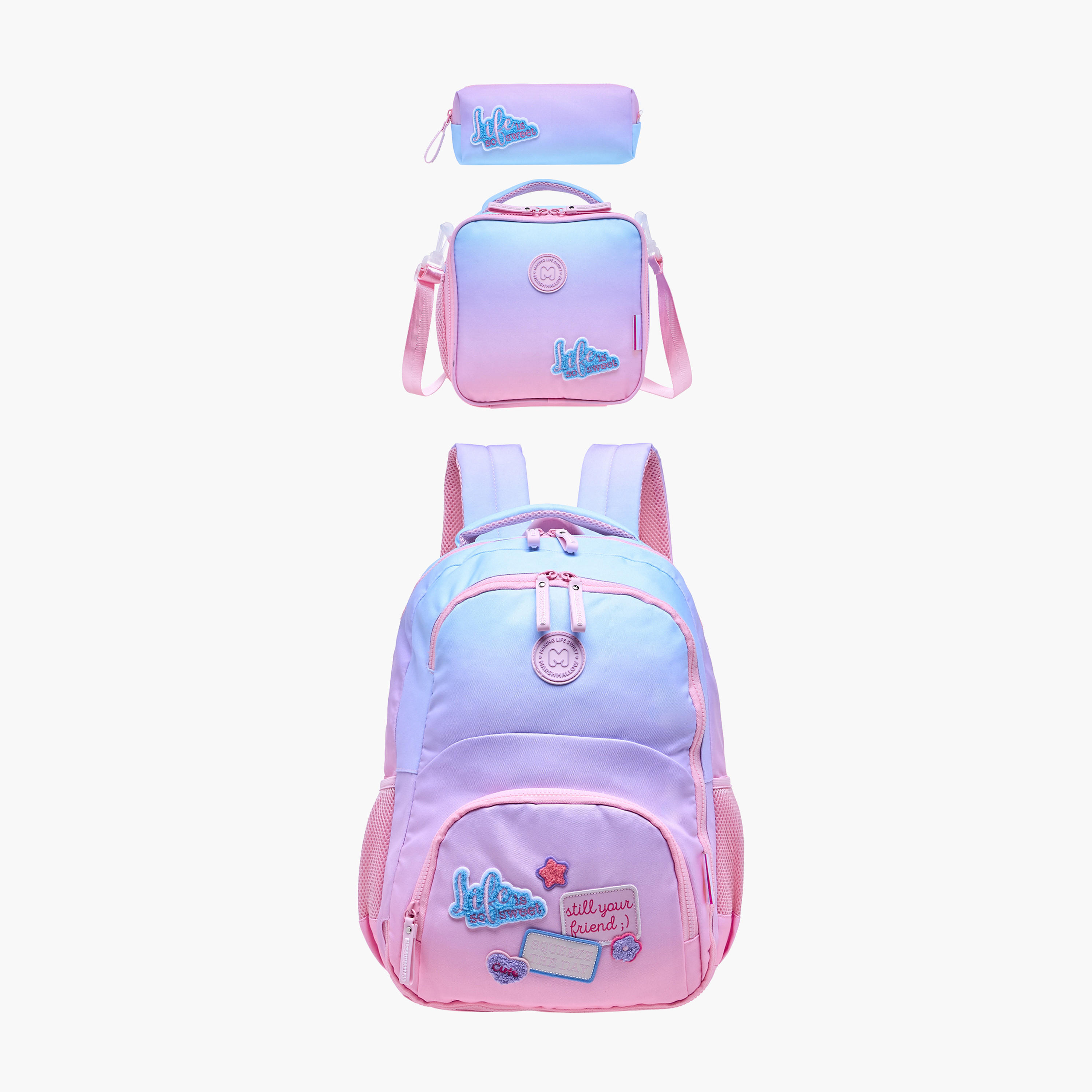 MARSHMALLOW Applique Detail Lunch Bag with Zip Closure-school-lunchessentials-lunchbags-image-8