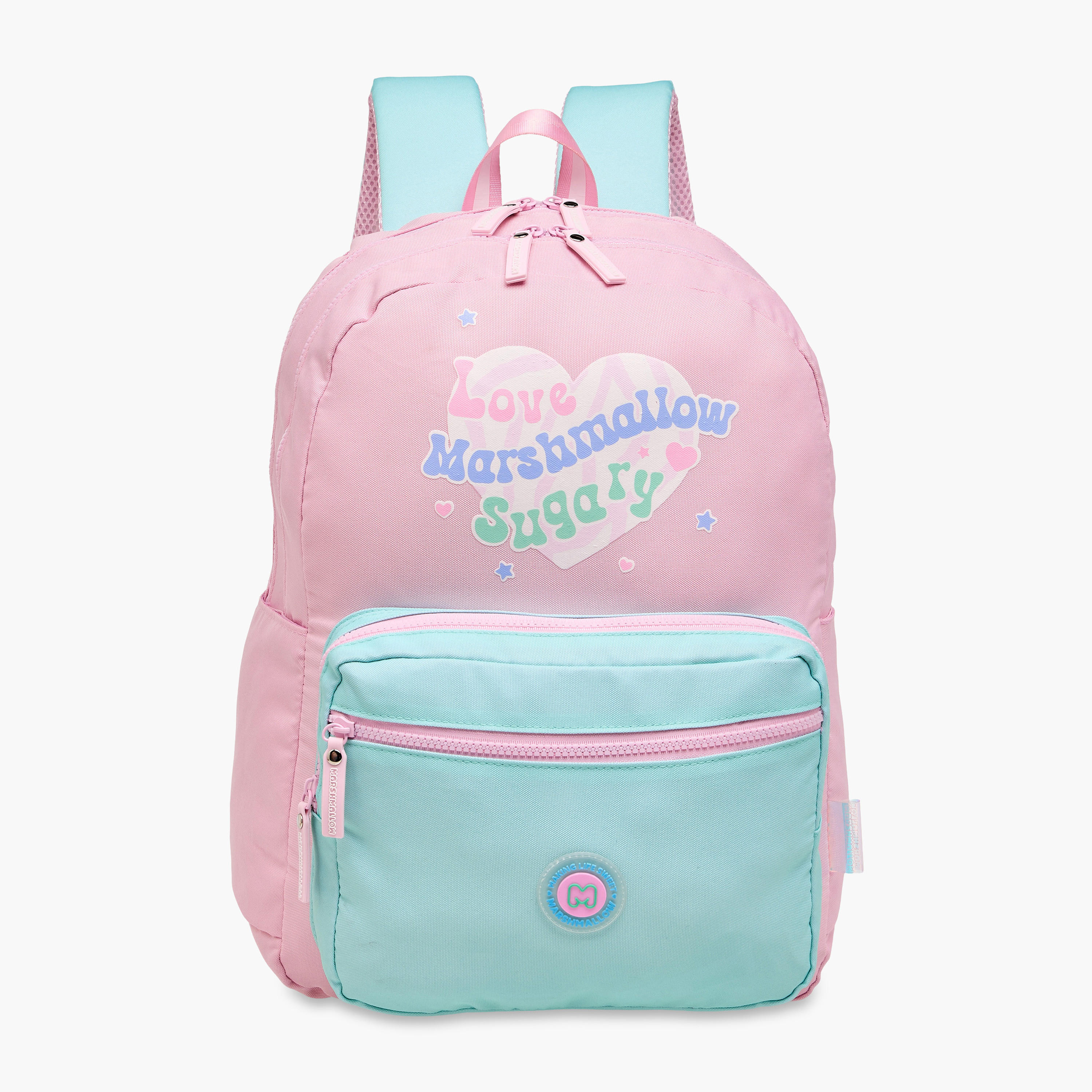 MARSHMALLOW Colourblock Backpack with Adjustable Shoulder Straps - 33x43x16 cms-school-bagsandbackpacks-backpacks-image-1