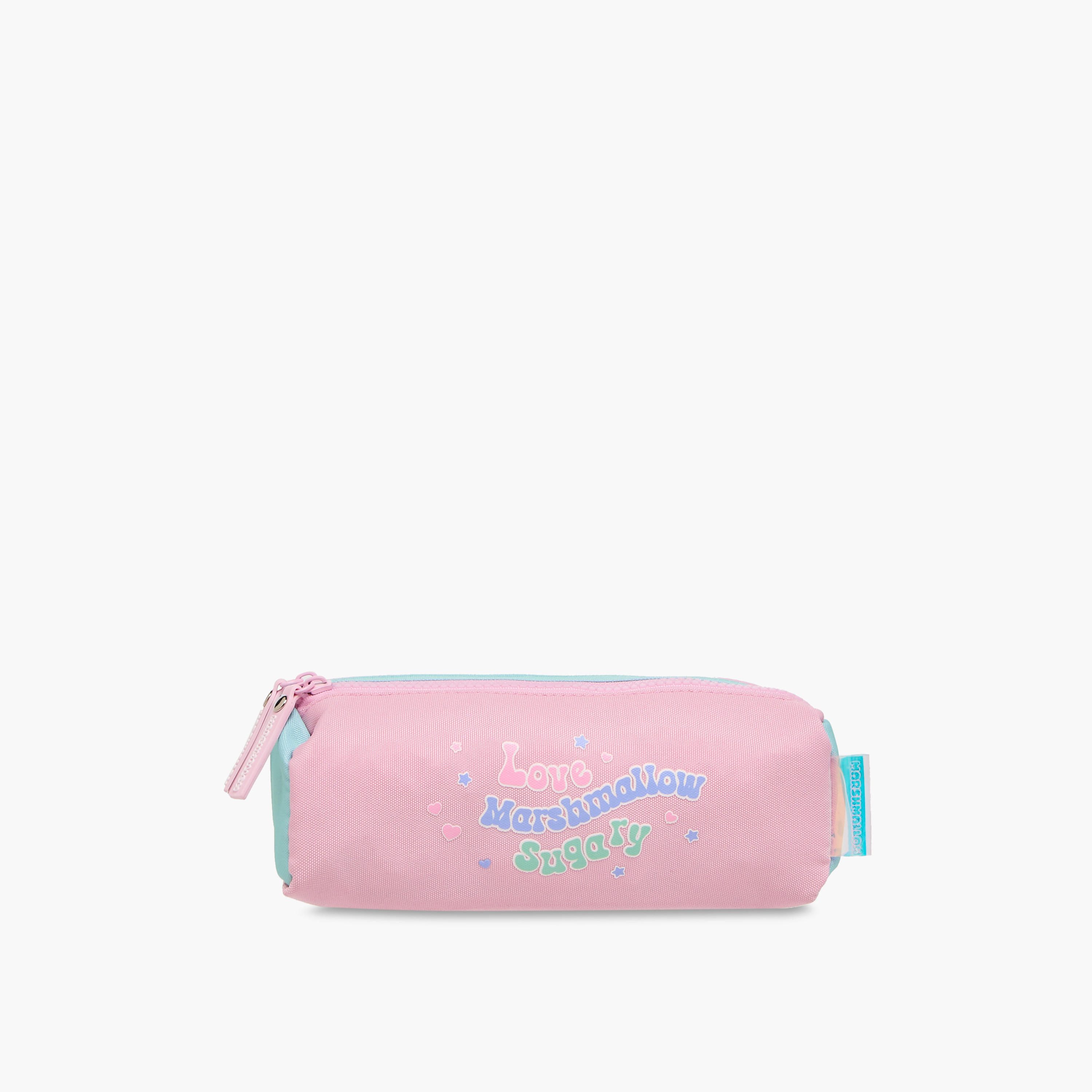 MARSHMALLOW Logo Applique 2-Compartment Pencil Pouch with Zip Closure-school-stationery-pencilcases-image-1
