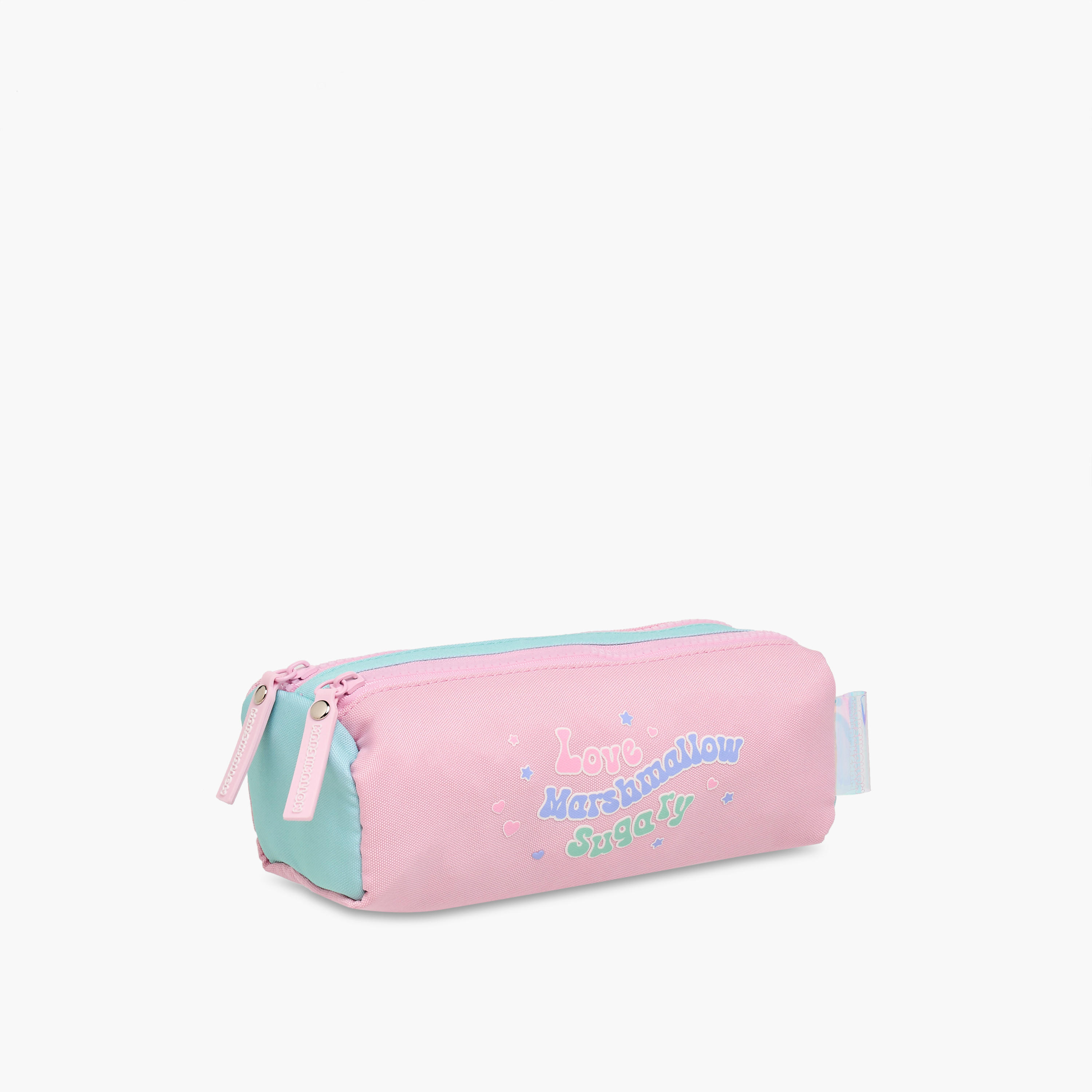 MARSHMALLOW Logo Applique 2-Compartment Pencil Pouch with Zip Closure-school-stationery-pencilcases-image-3