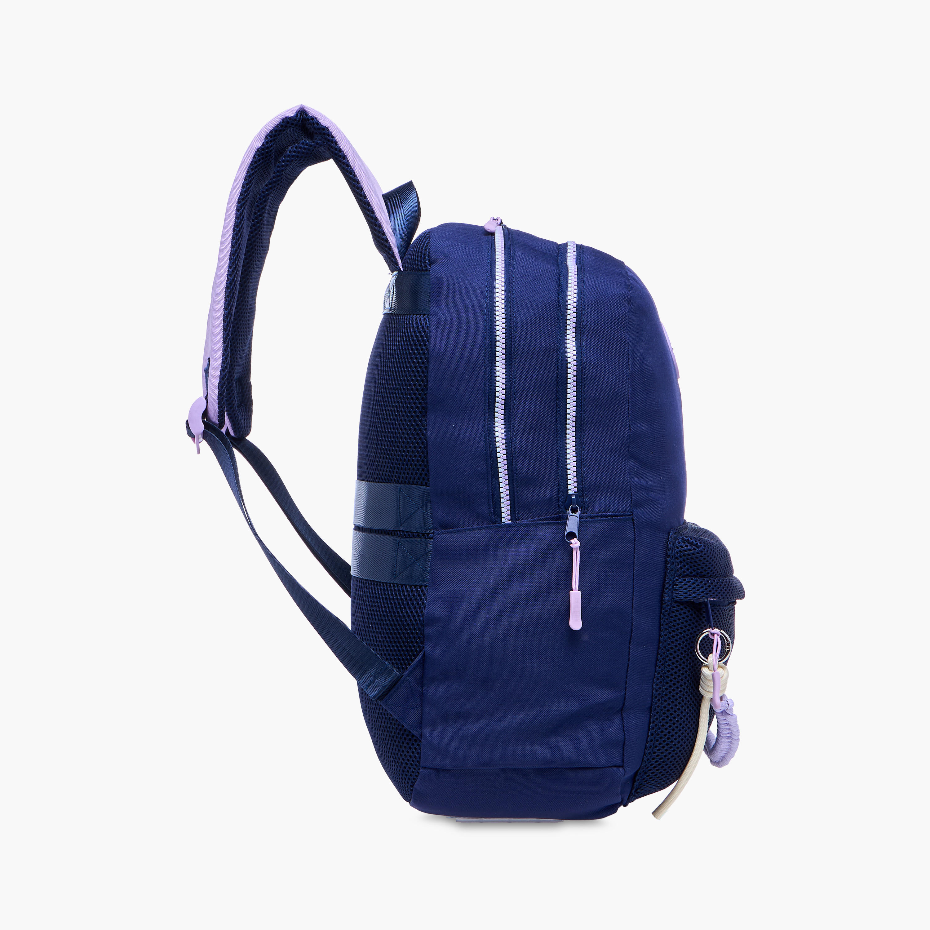 MISS LEMONADE Meshy Solid Backpack with Adjustable Straps and Zip Closure - 33x43x16 cms-school-bagsandbackpacks-backpacks-image-5