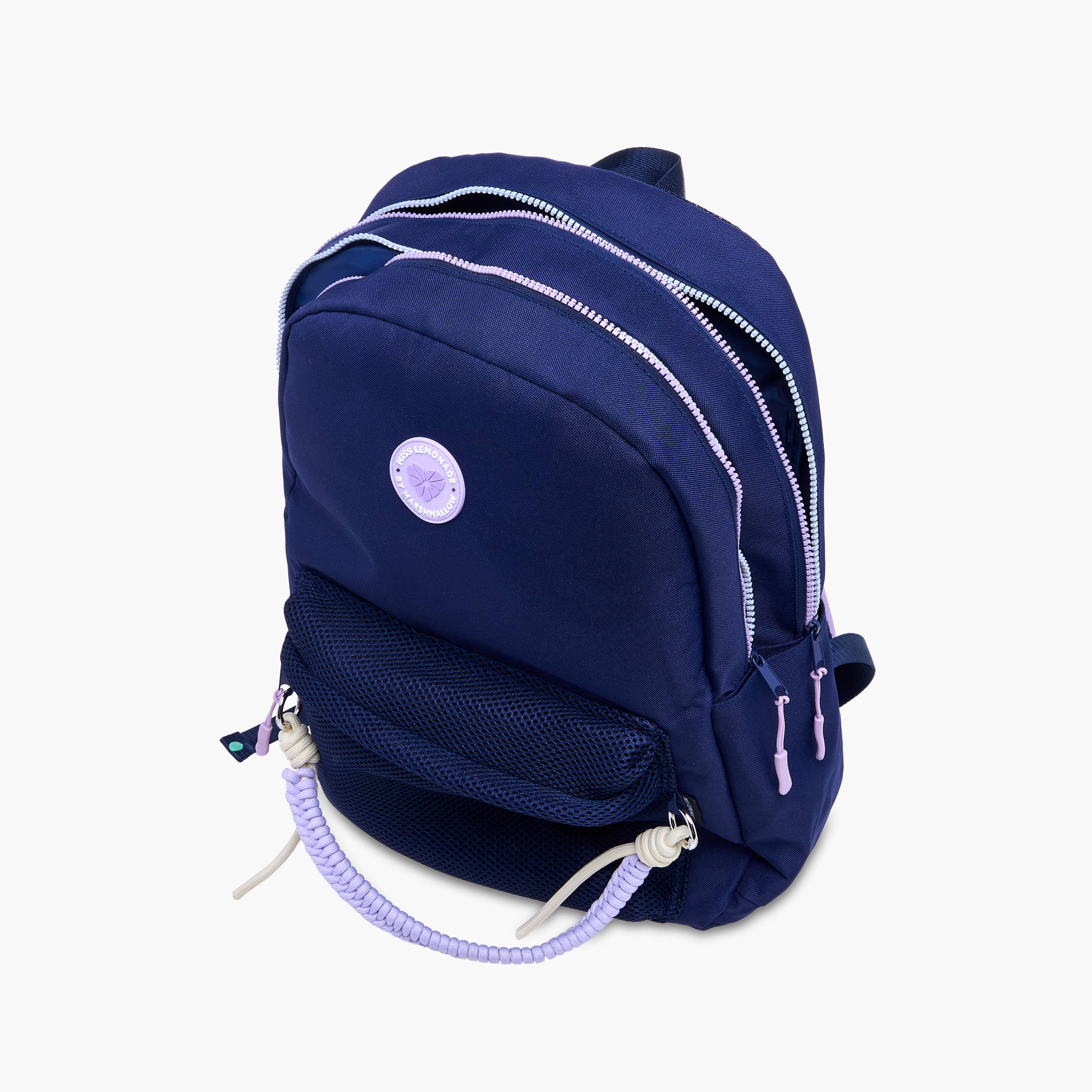 MISS LEMONADE Meshy Solid Backpack with Adjustable Straps and Zip Closure - 33x43x16 cms-school-bagsandbackpacks-backpacks-image-10
