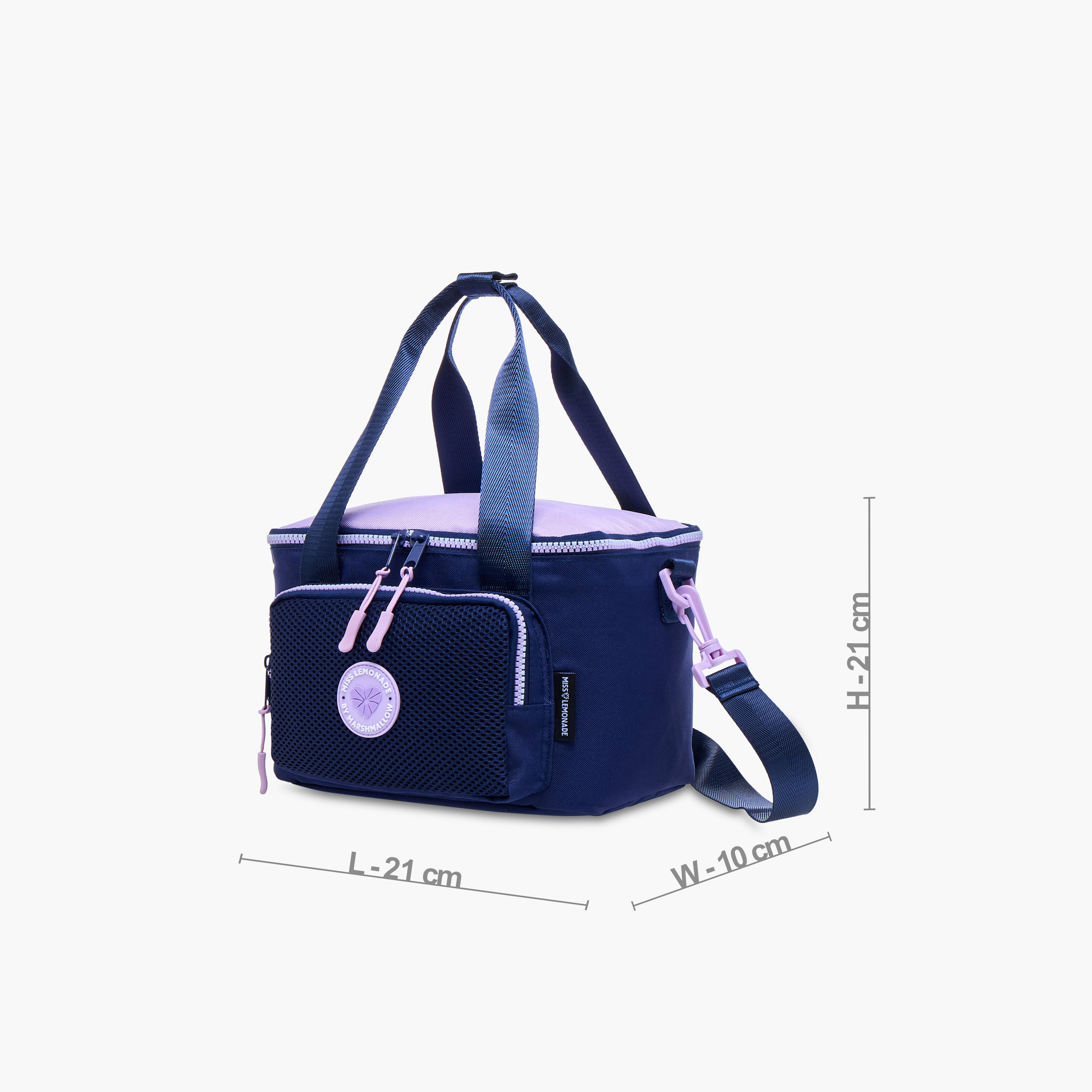 MISS LEMONADE Meshy Solid Lunch Bag with Zip Closure-school-lunchessentials-lunchbags-image-2