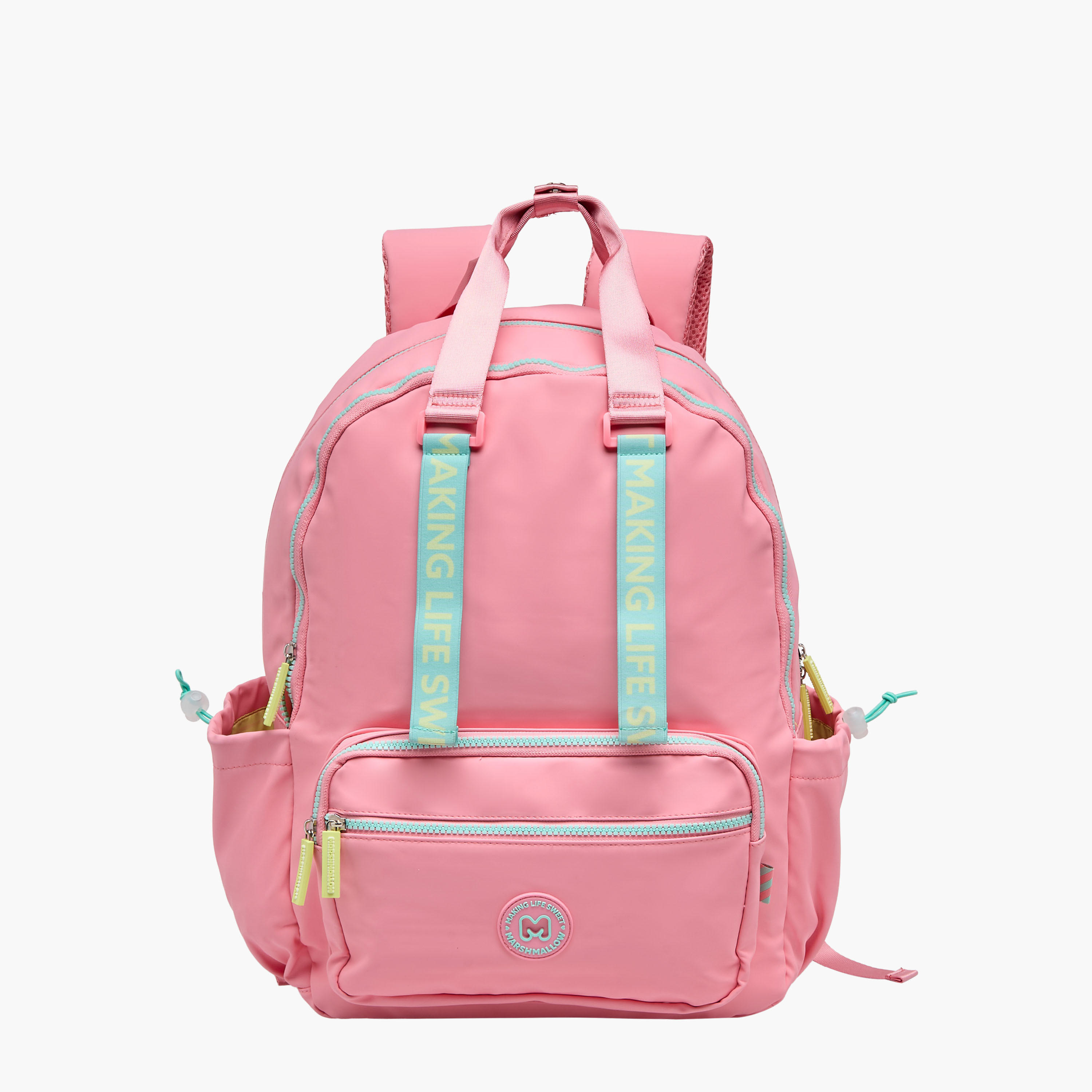 MARSHMALLOW Solid Backpack with Adjustable Straps and Zip Closure - 33x43x16 cms-school-bagsandbackpacks-backpacks-image-1