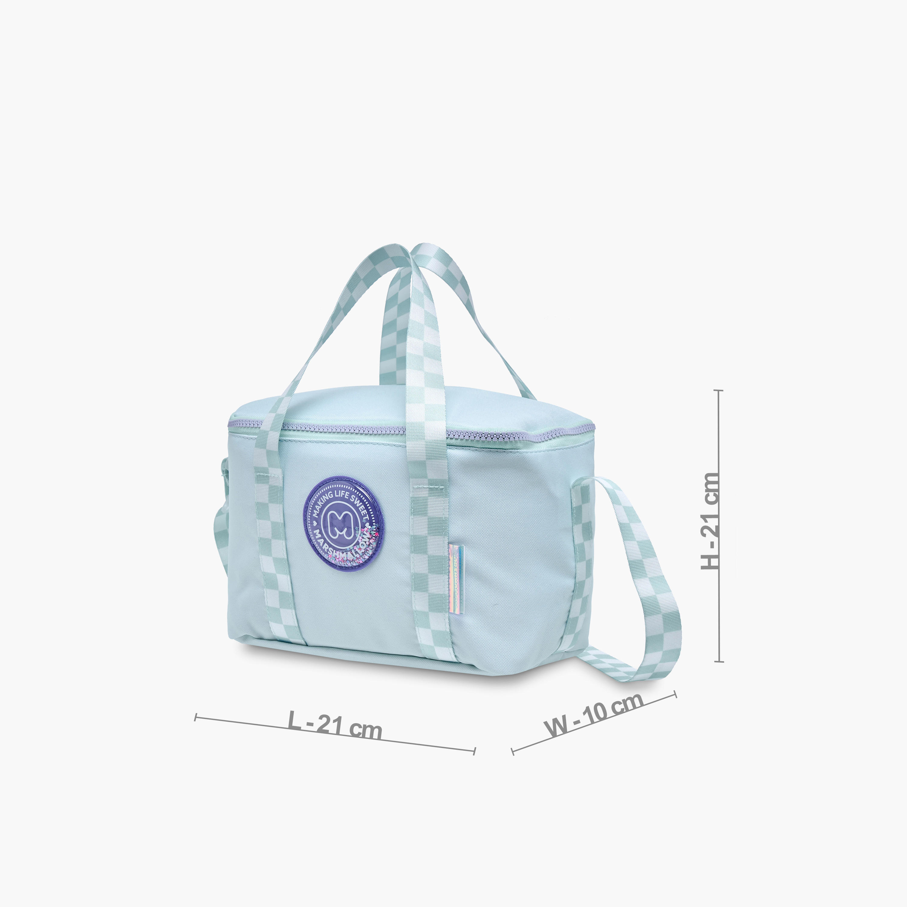 شنطة غداء سادة بسحّاب إغلاق وحمّالة قابلة للتعديل من مارشملو-school-lunchessentials-lunchbags-image-2