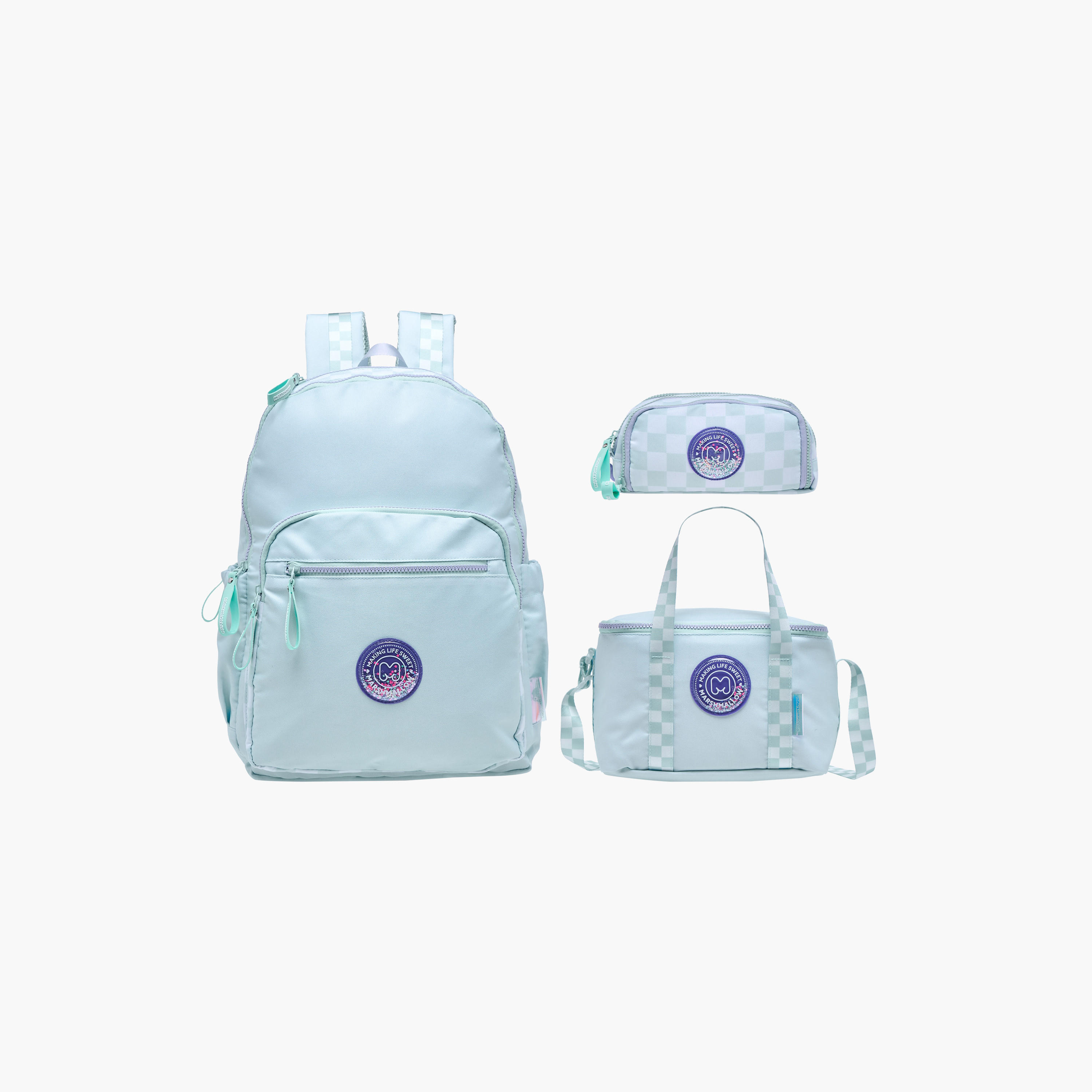 MARSHMALLOW Check It 3-Compartment Pencil Pouch with Zip Closure-school-stationery-pencilcases-image-6