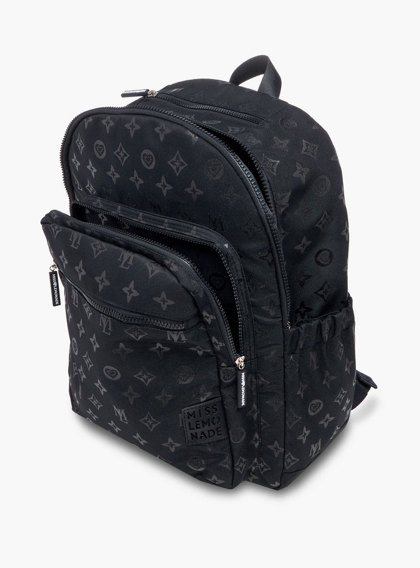 MISS LEMONADE Printed Backpack with Adjustable Shoulder Straps and Zip Closure - 33x43x16 cms-school-bagsandbackpacks-backpacks-image-8