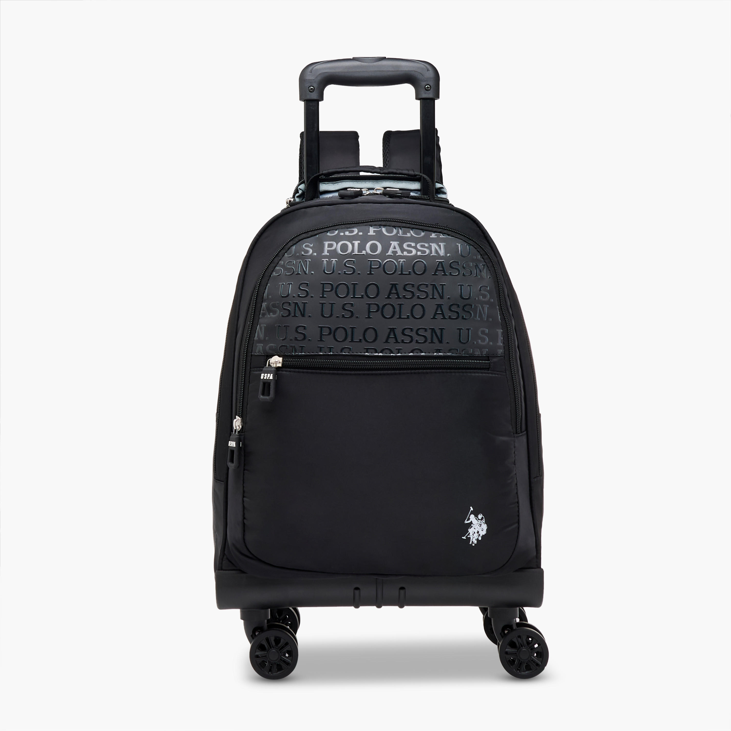 US POLO ASSN. Solid Trolley Bag for Kids 8-13 Years with Front Pocket – 18 inches-school-bagsandbackpacks-trolleybags-image-1