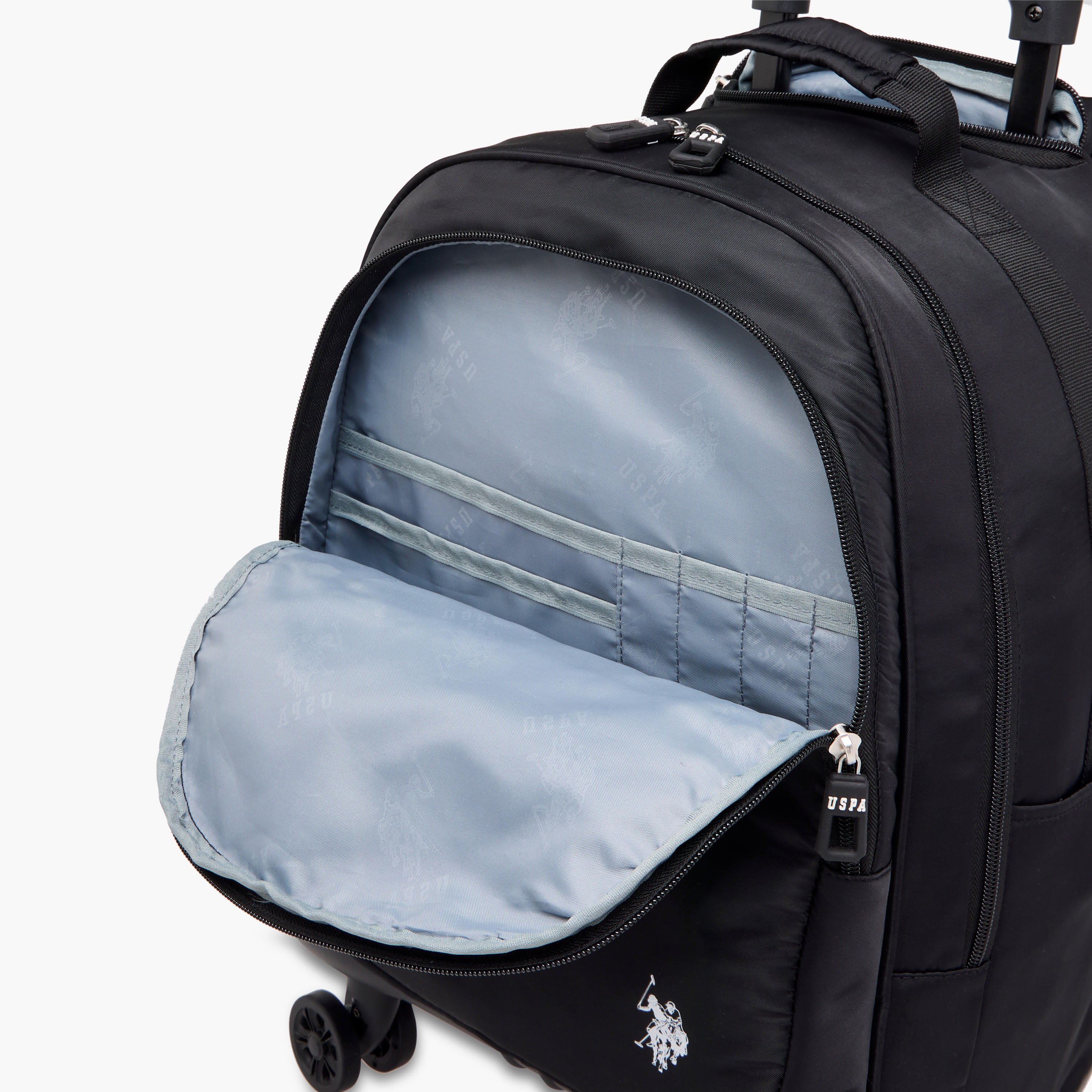 US POLO ASSN. Solid Trolley Bag for Kids 8-13 Years with Front Pocket – 18 inches-school-bagsandbackpacks-trolleybags-image-13