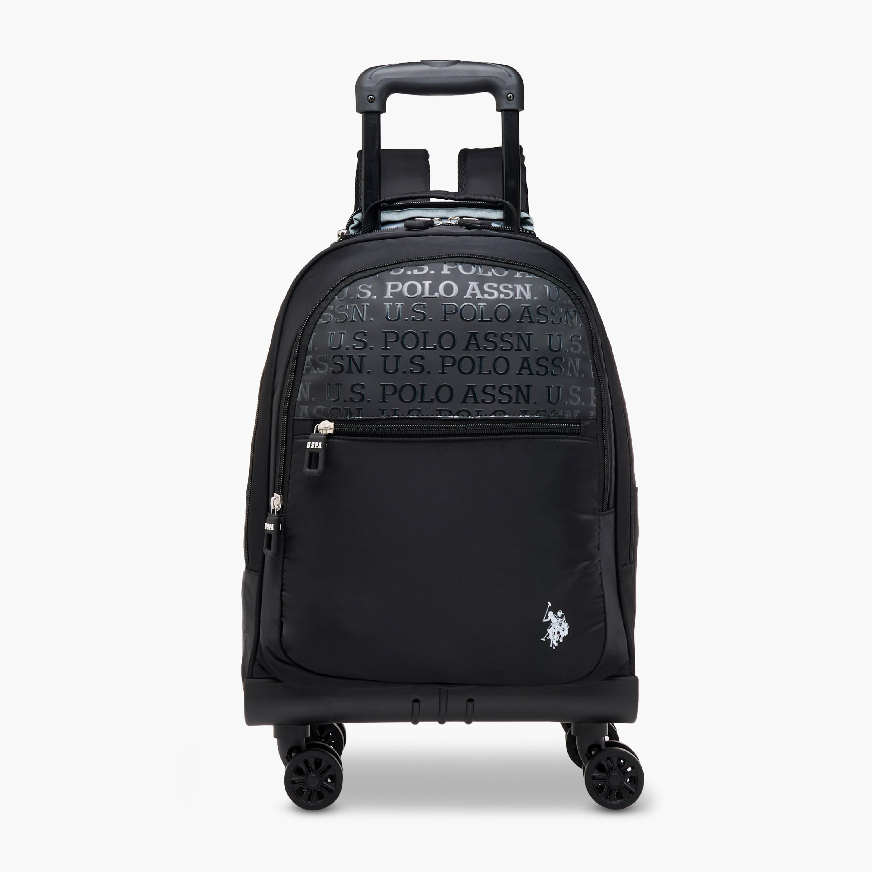 US POLO ASSN. Solid Trolley Bag for Kids 8-13 Years with Front Pocket – 18 inches-school-bagsandbackpacks-trolleybags-image-16