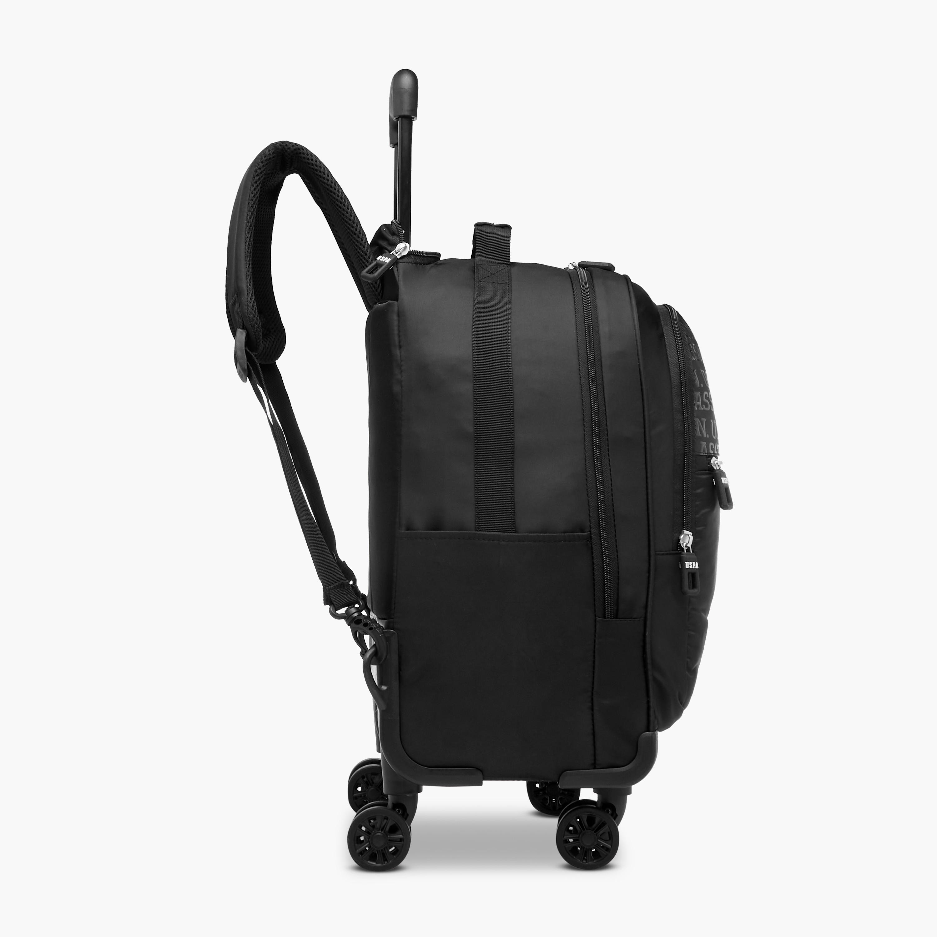 US POLO ASSN. Solid Trolley Bag for Kids 8-13 Years with Front Pocket – 18 inches-school-bagsandbackpacks-trolleybags-image-3