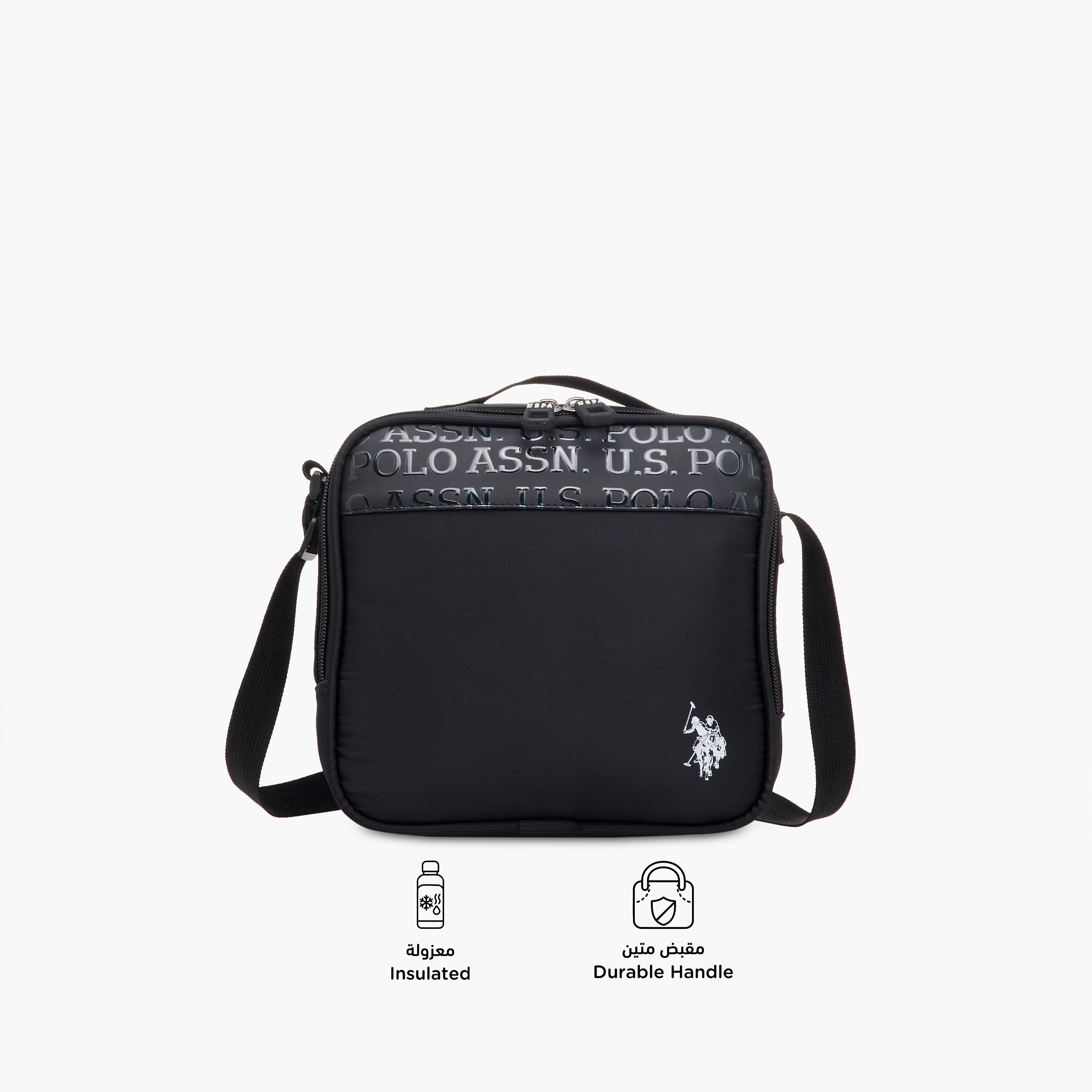 US POLO ASSN. Logo Print Lunch Bag with Zip Closure-school-lunchessentials-lunchbags-image-4