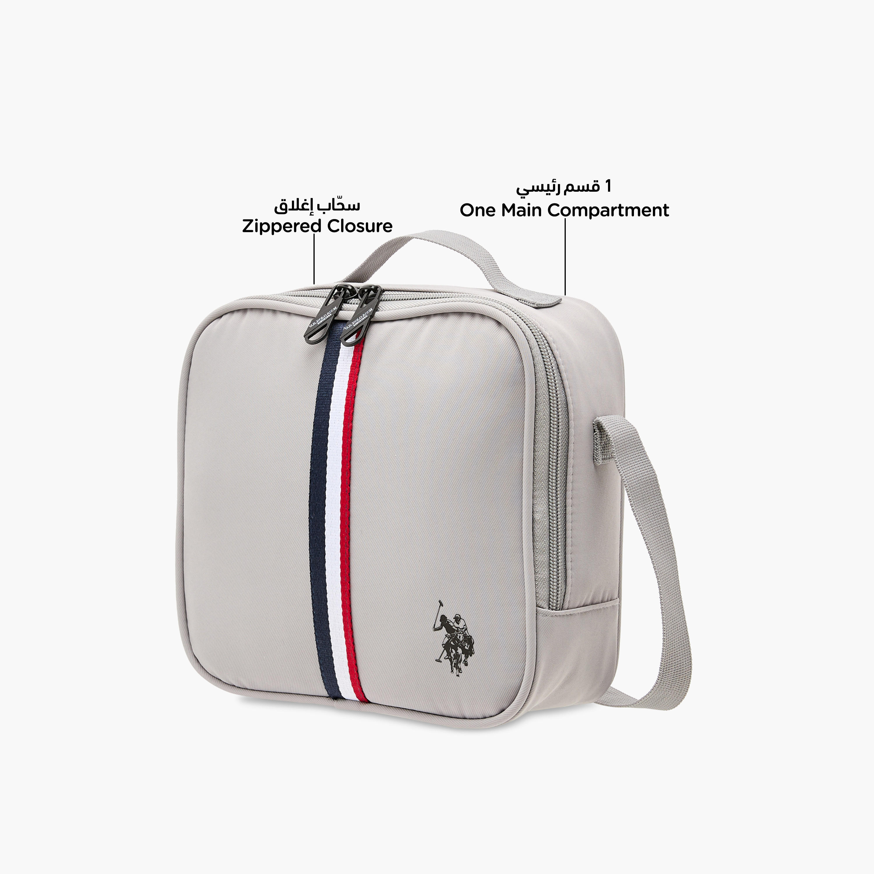US POLO ASSN. Logo Print Lunch Bag with Zip Closure-school-lunchessentials-lunchbags-image-6