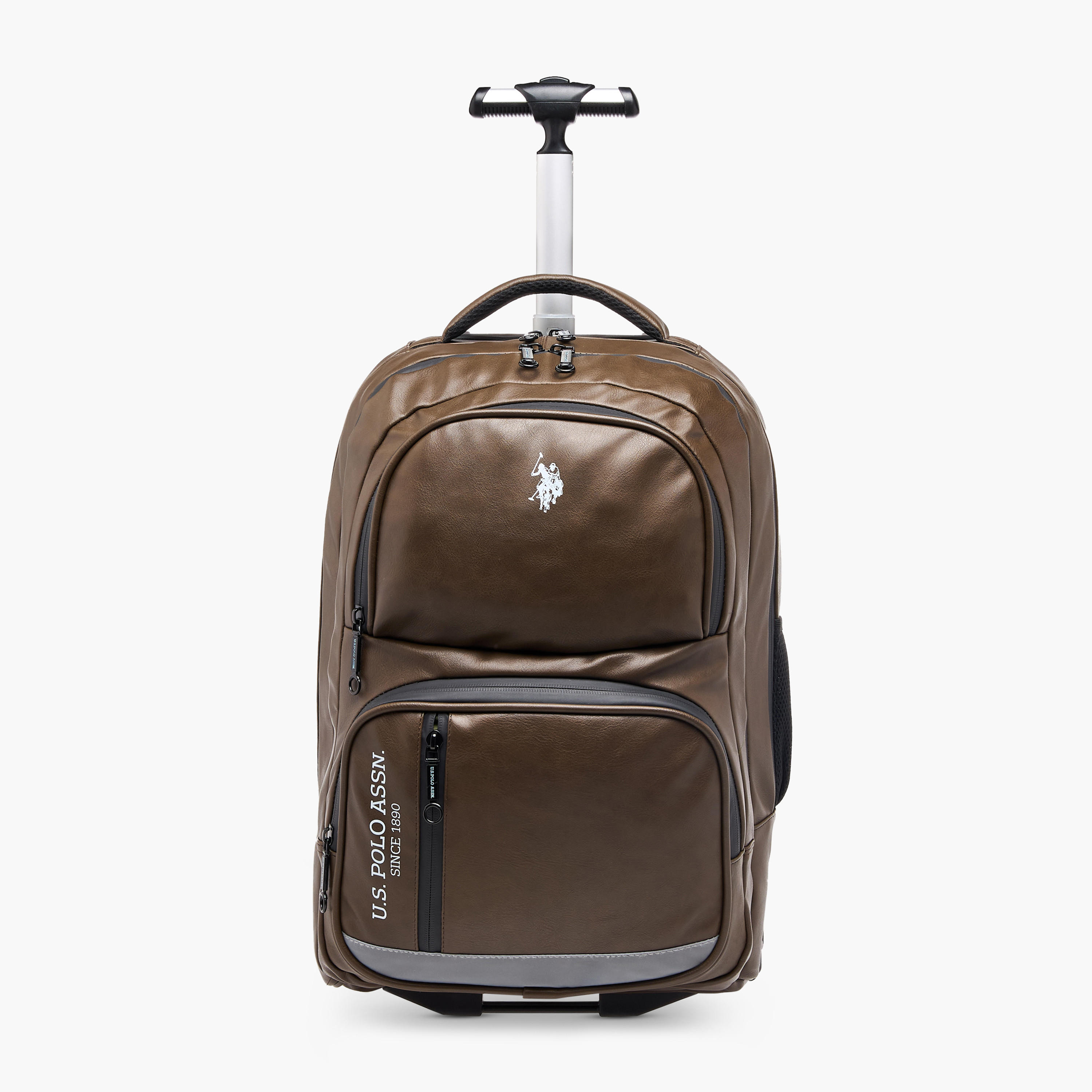 شنطة ترولي سادة للأطفال 8-13 سنة بجيب أمامي من يو إس بولو أسن - 17.5 بوصة-school-bagsandbackpacks-trolleybags-image-1