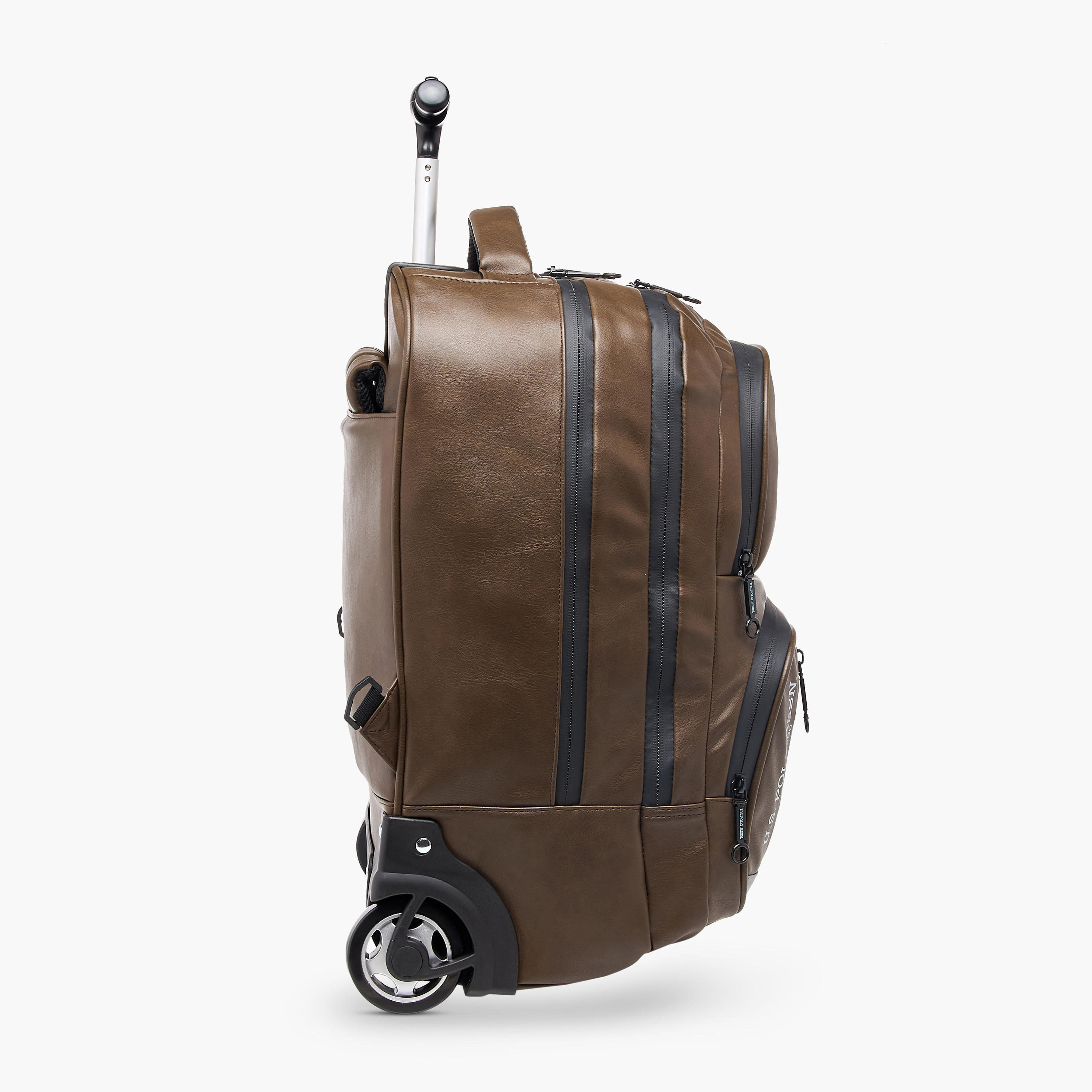 شنطة ترولي سادة للأطفال 8-13 سنة بجيب أمامي من يو إس بولو أسن - 17.5 بوصة-school-bagsandbackpacks-trolleybags-image-3