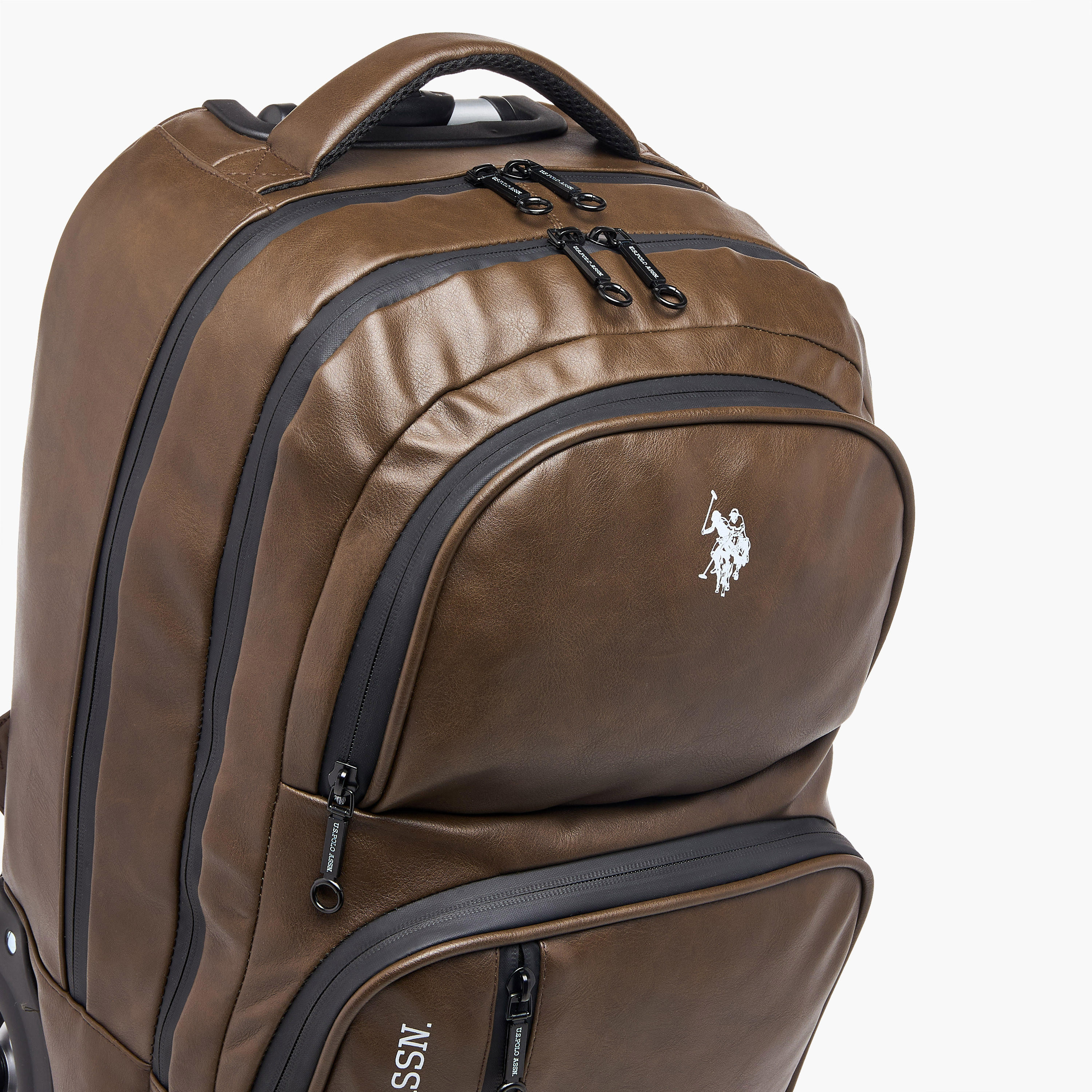 شنطة ترولي سادة للأطفال 8-13 سنة بجيب أمامي من يو إس بولو أسن - 17.5 بوصة-school-bagsandbackpacks-trolleybags-image-8