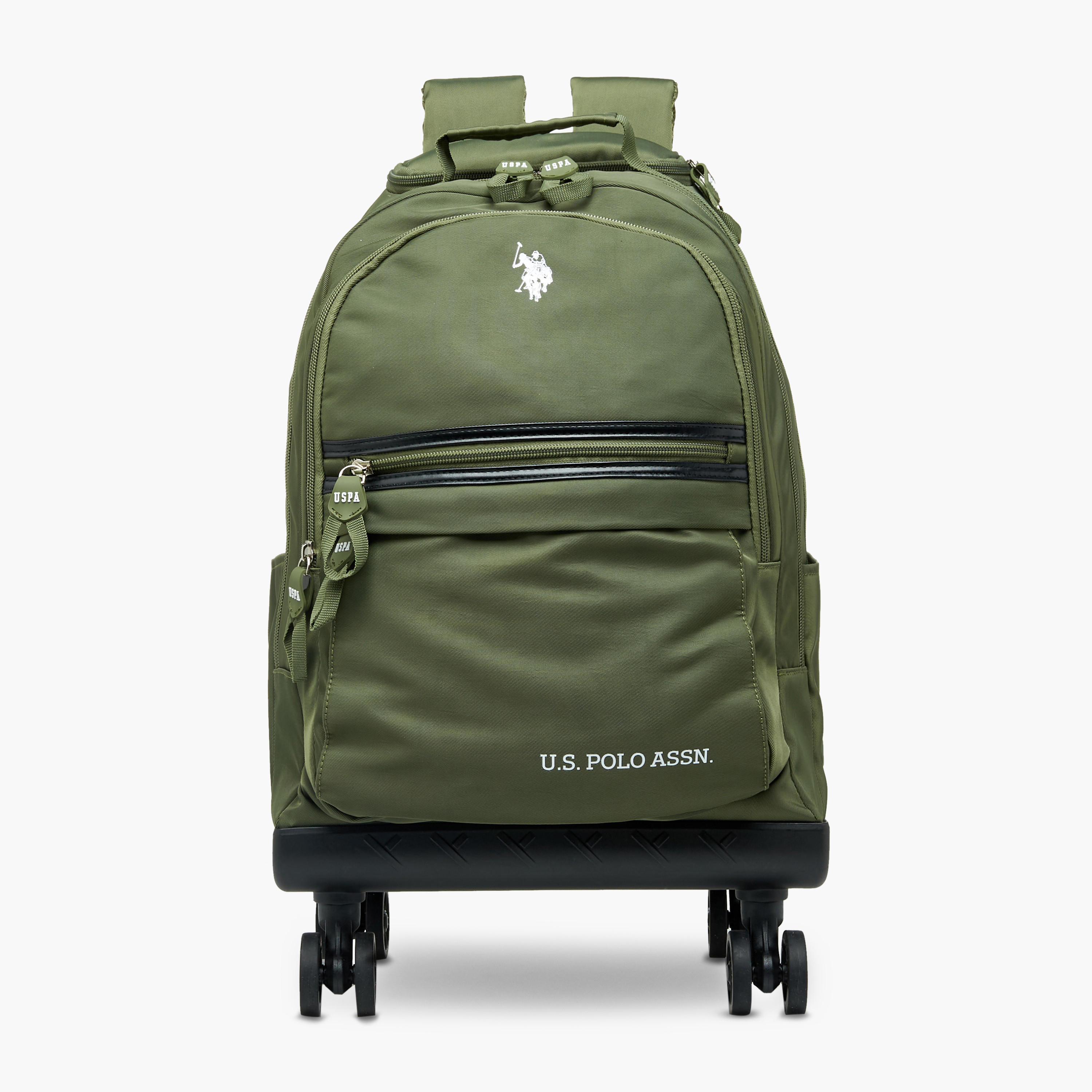 US POLO ASSN. Solid Trolley Bag for Kids 8-13 Years with Front Pocket – 18 inches-school-bagsandbackpacks-trolleybags-image-1