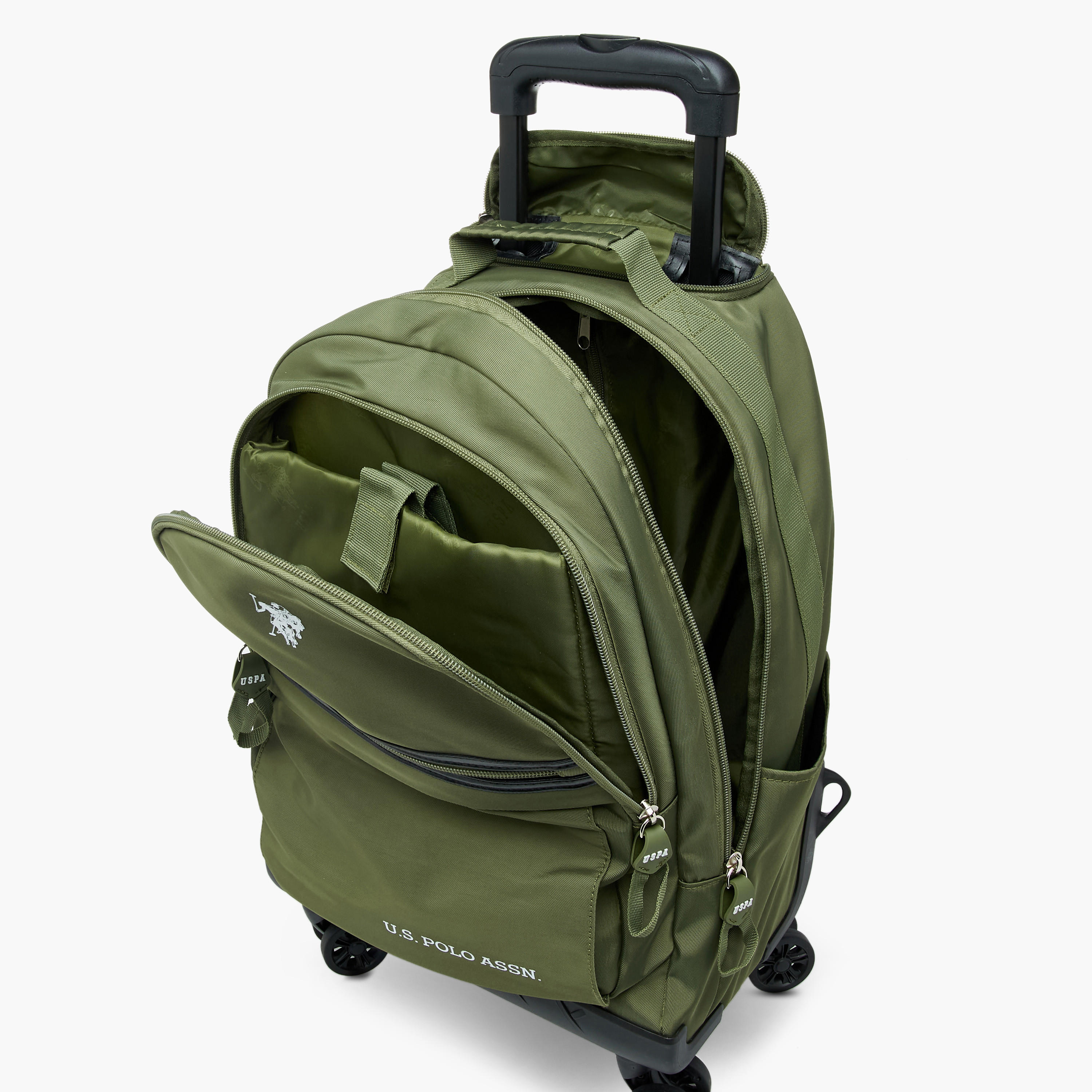 US POLO ASSN. Solid Trolley Bag for Kids 8-13 Years with Front Pocket – 18 inches-school-bagsandbackpacks-trolleybags-image-13