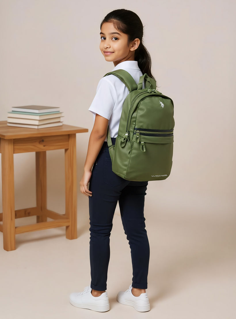 شنطة ظهر بتفاصيل شعار وأحزمة كتف قابلة للتعديل من يو إس بولو أسن - 46x30x12 سم-school-bagsandbackpacks-backpacks-image-3