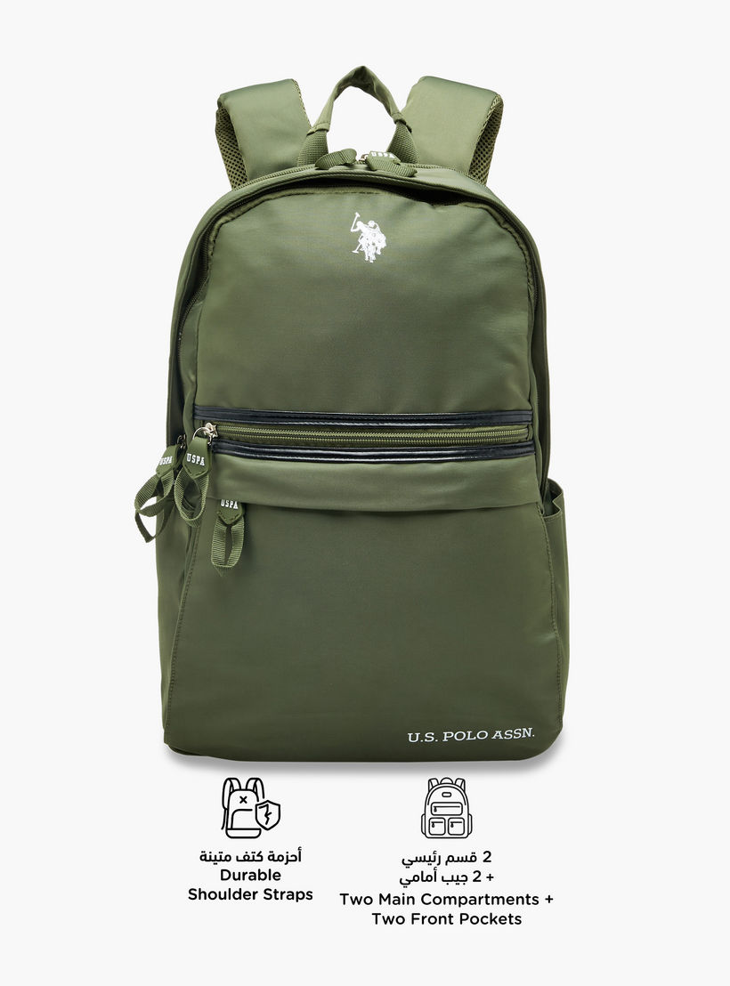 شنطة ظهر بتفاصيل شعار وأحزمة كتف قابلة للتعديل من يو إس بولو أسن - 46x30x12 سم-school-bagsandbackpacks-backpacks-image-6