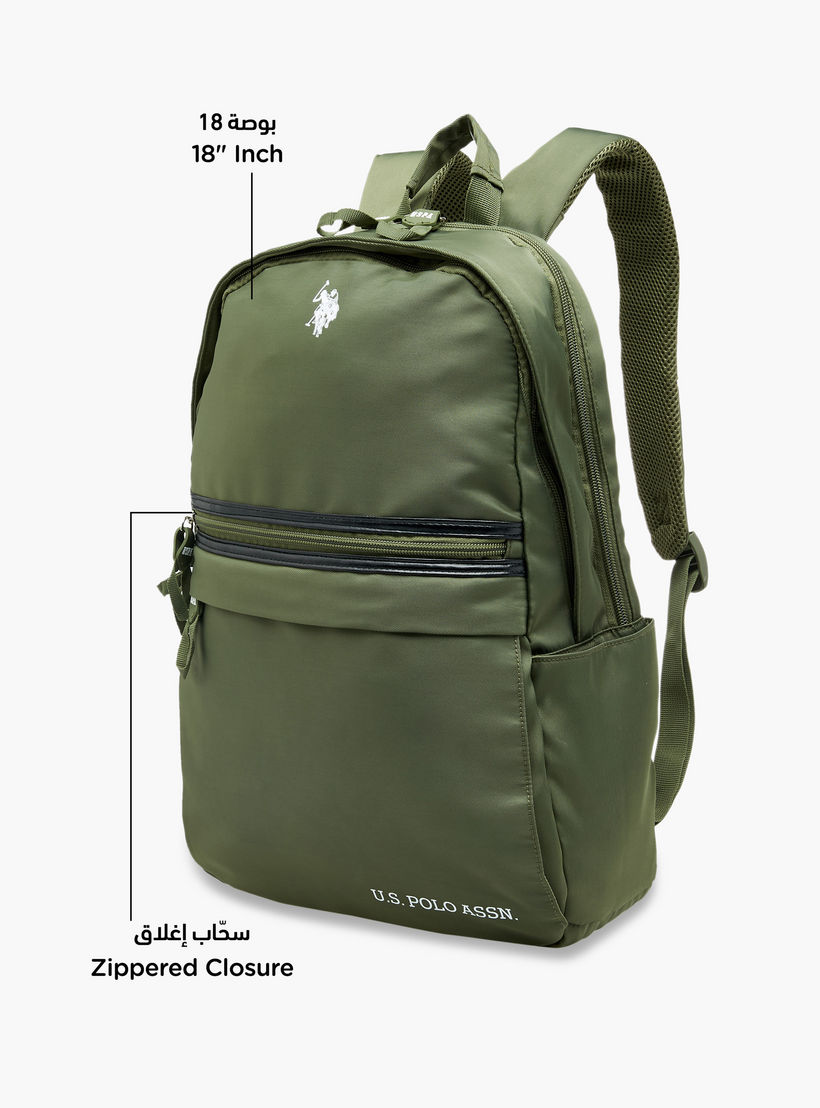 شنطة ظهر بتفاصيل شعار وأحزمة كتف قابلة للتعديل من يو إس بولو أسن - 46x30x12 سم-school-bagsandbackpacks-backpacks-image-8