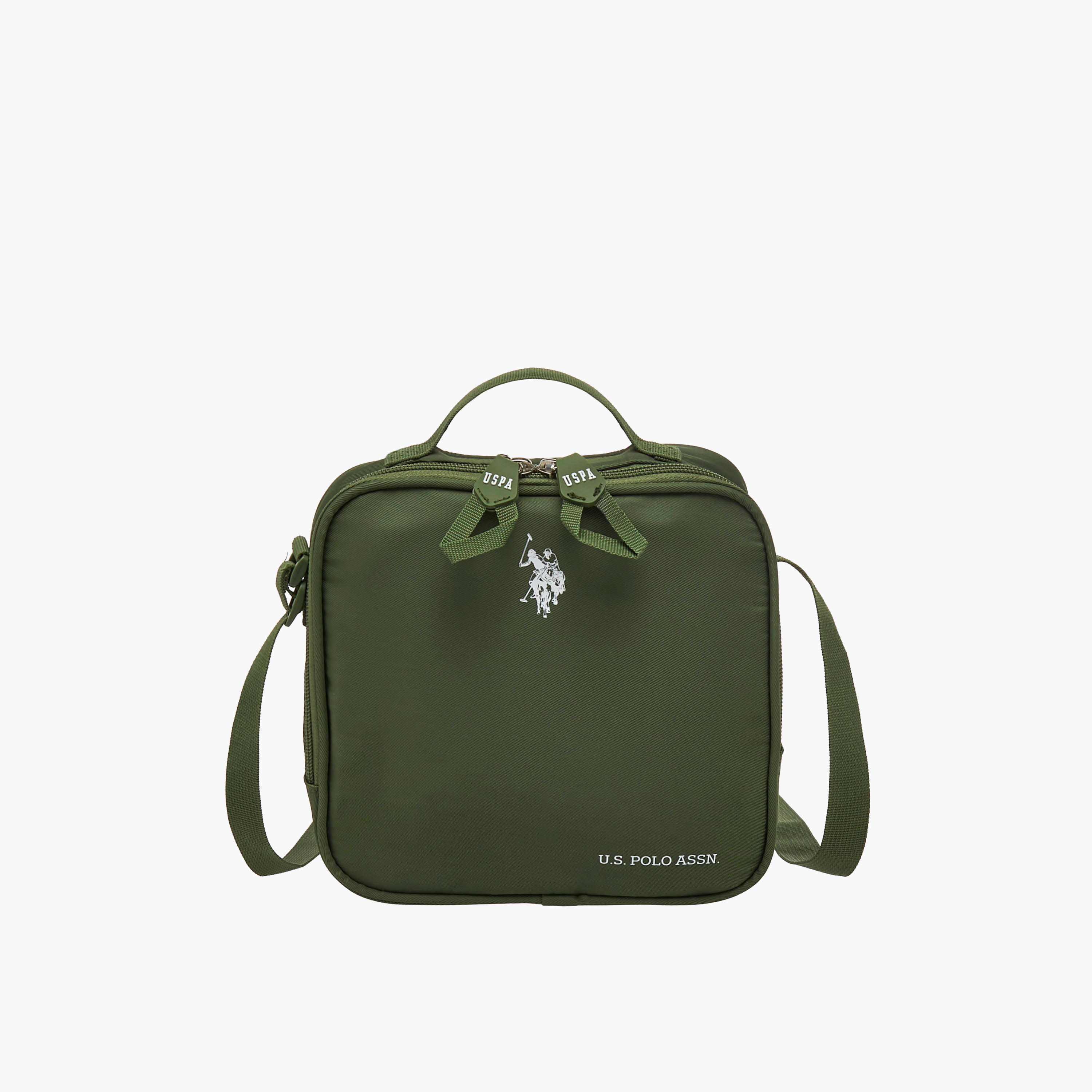 US POLO ASSN. Logo Print Lunch Bag with Zip Closure-school-lunchessentials-lunchbags-image-1